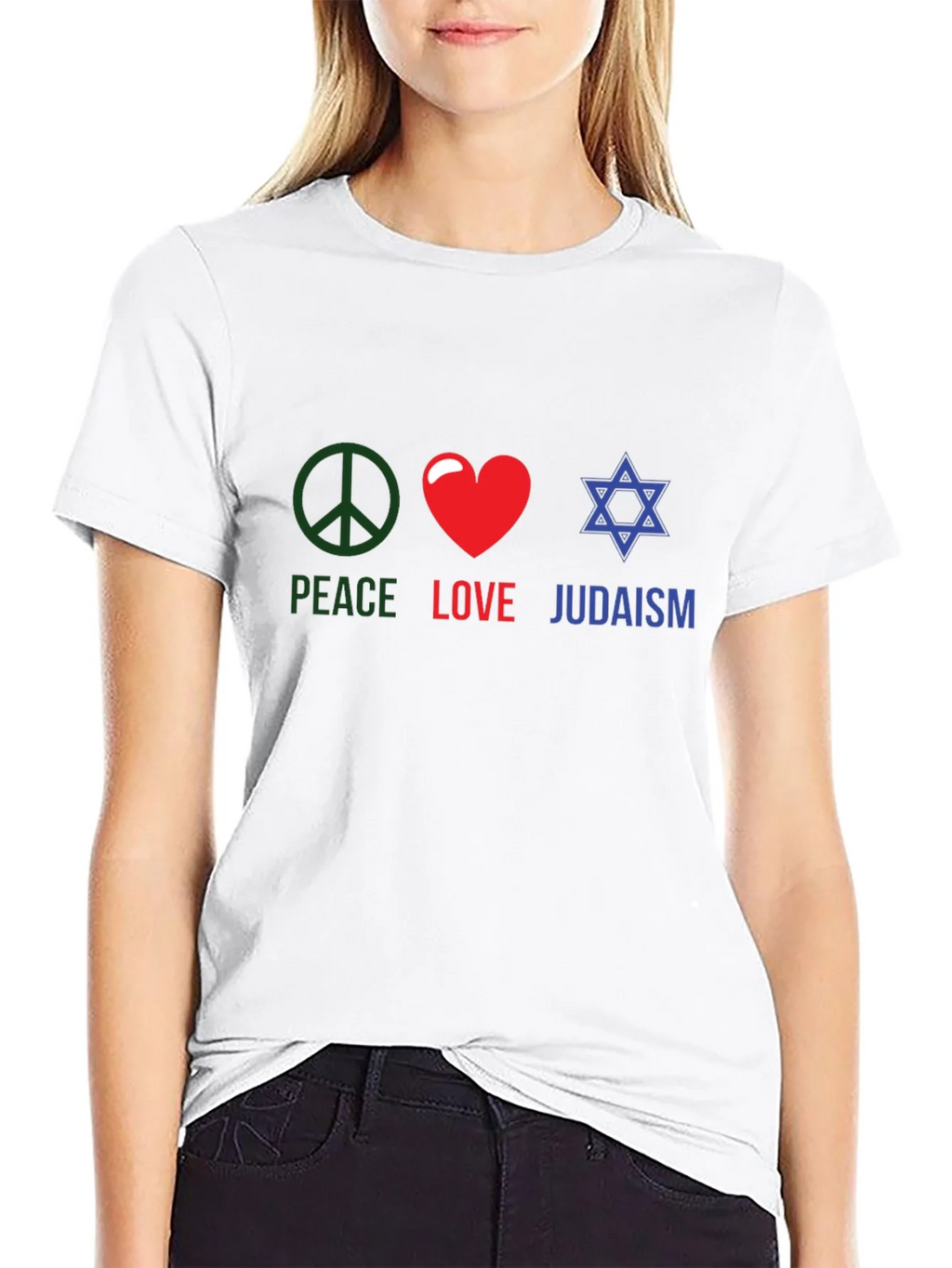 Peace Love Judaism T-Shirt Religious Tee product image 8
