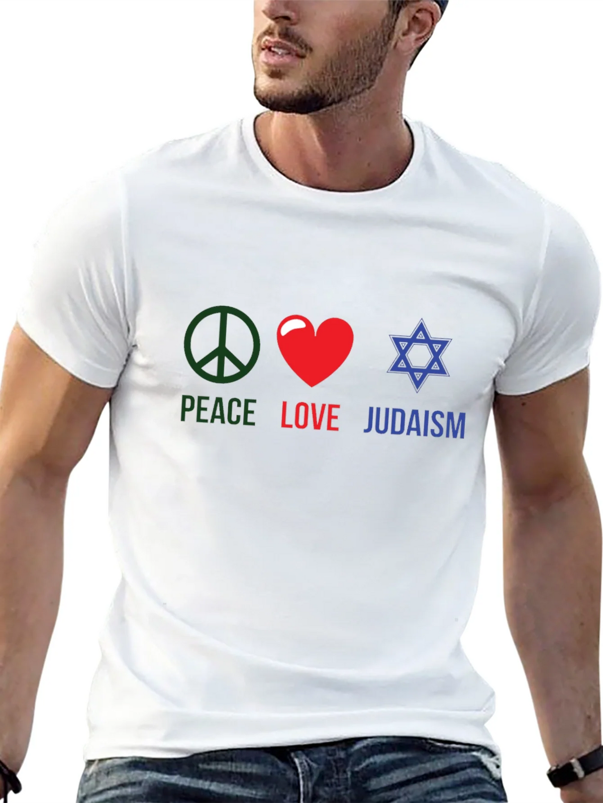 Peace Love Judaism T-Shirt Religious Tee product image 12