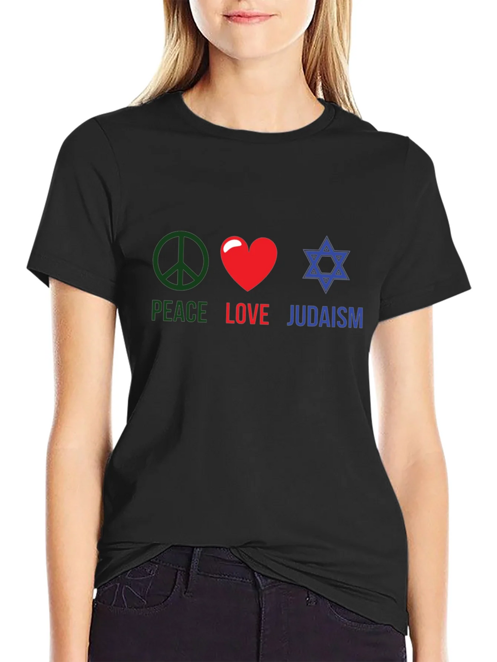 Peace Love Judaism T-Shirt Religious Tee product image 2