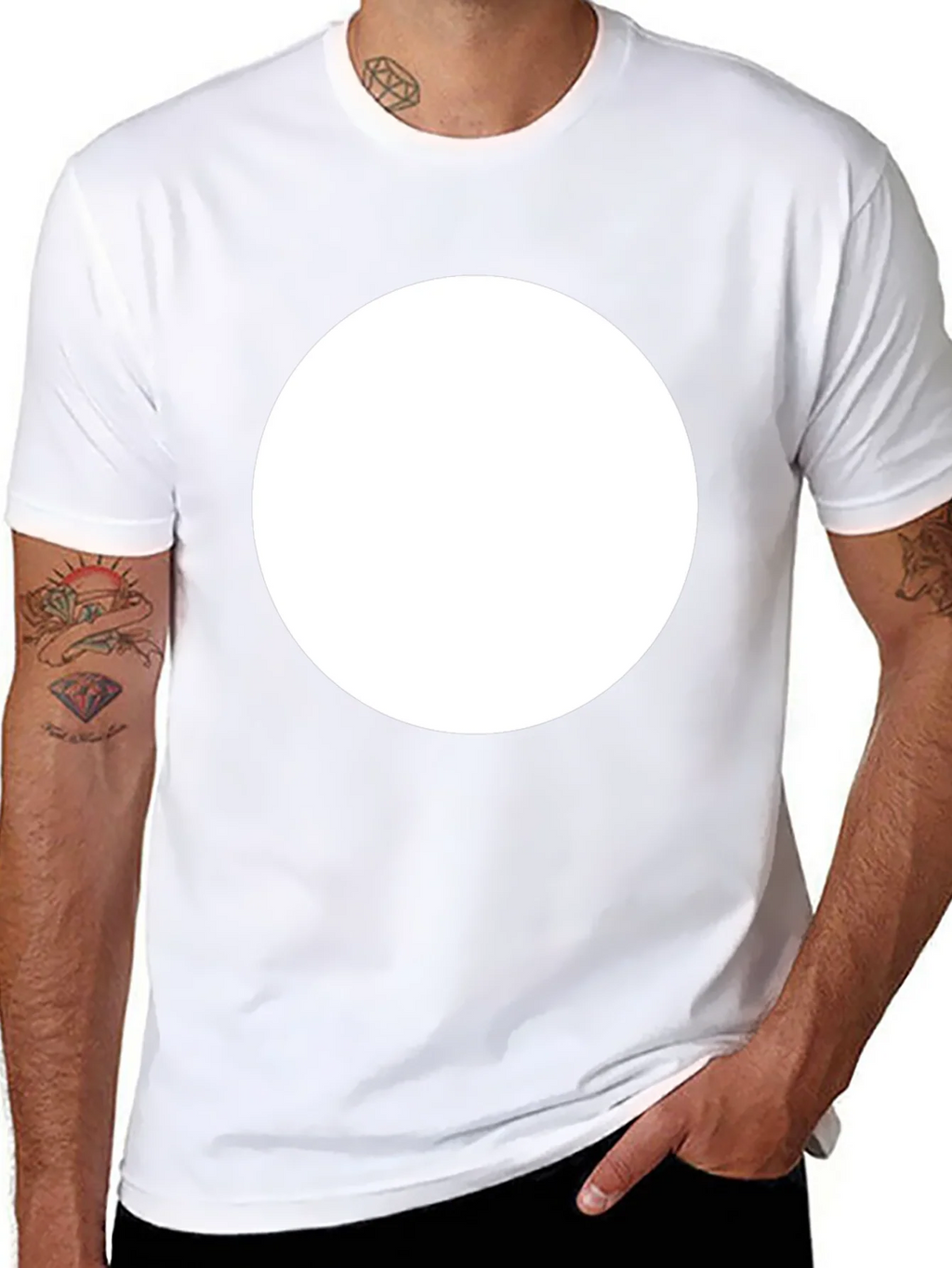 Black Crew Neck T-Shirt with Customizable Print Area product image 7