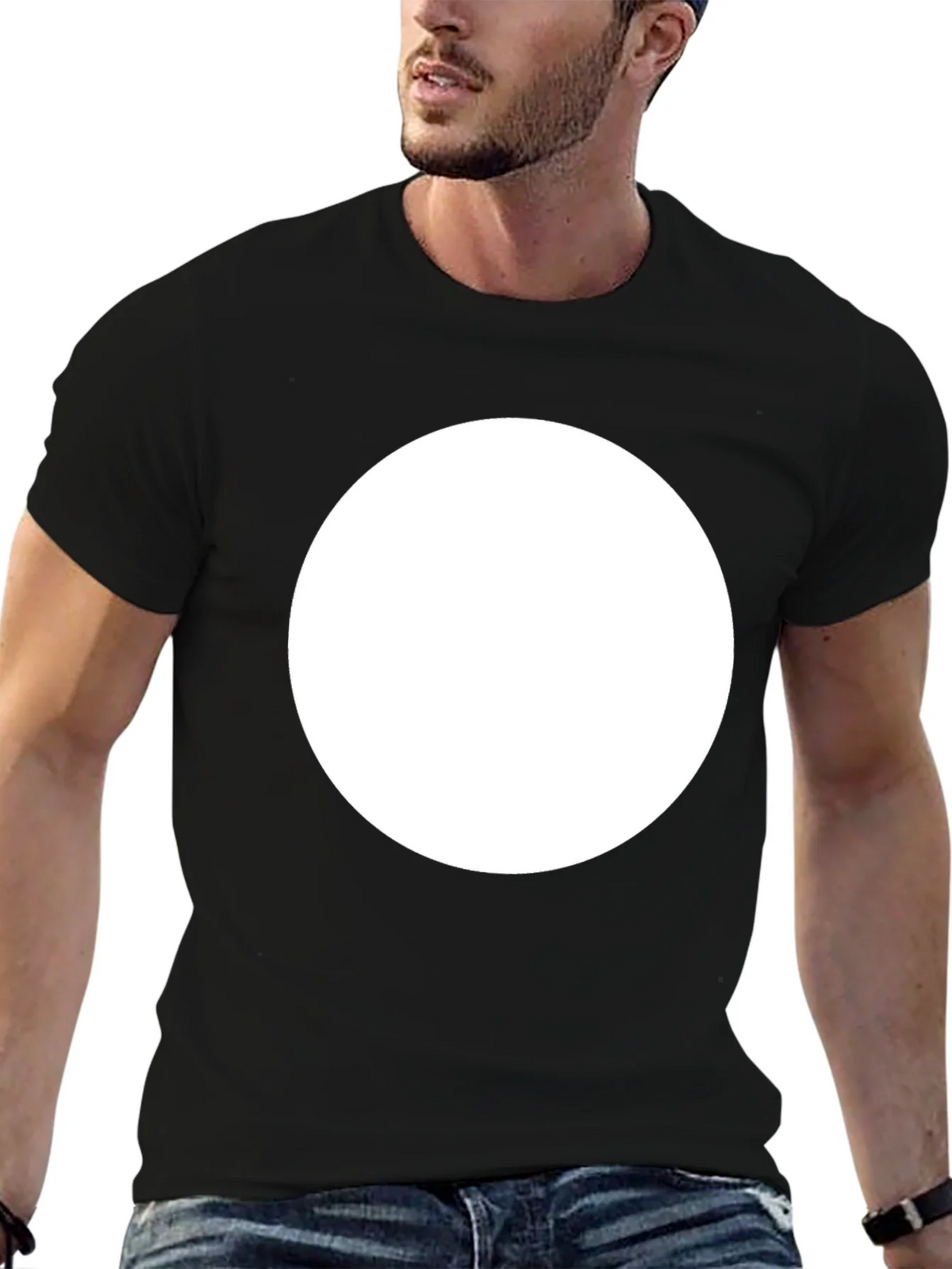 Black Crew Neck T-Shirt with Customizable Print Area product image 6