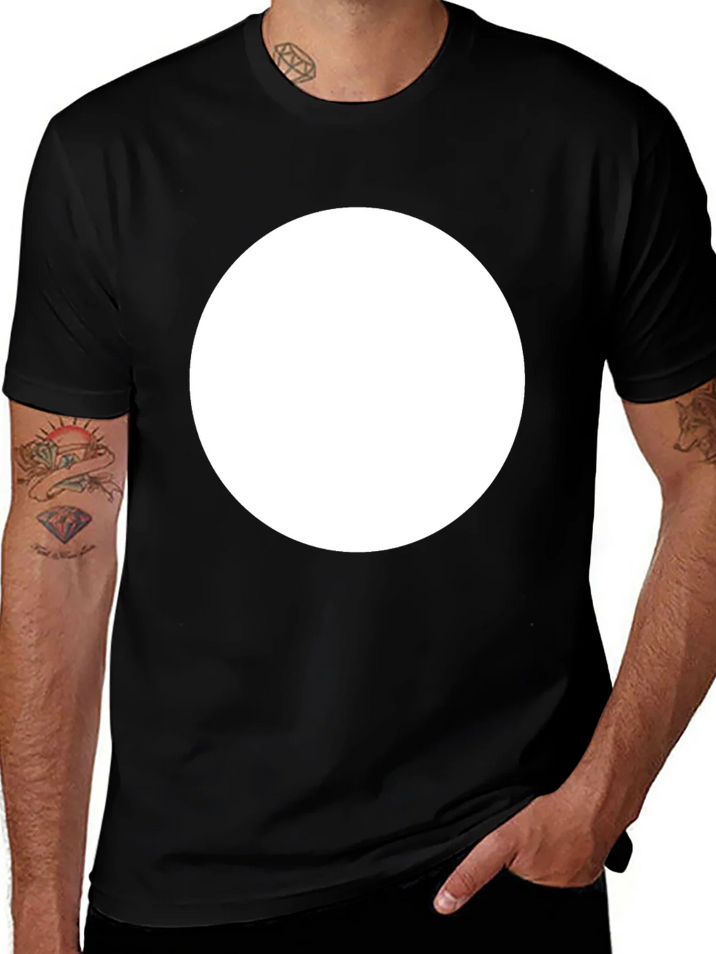 Black Crew Neck T-Shirt with Customizable Print Area product image 1