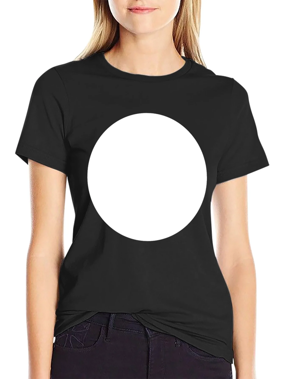 Black Crew Neck T-Shirt with Customizable Print Area product image 2