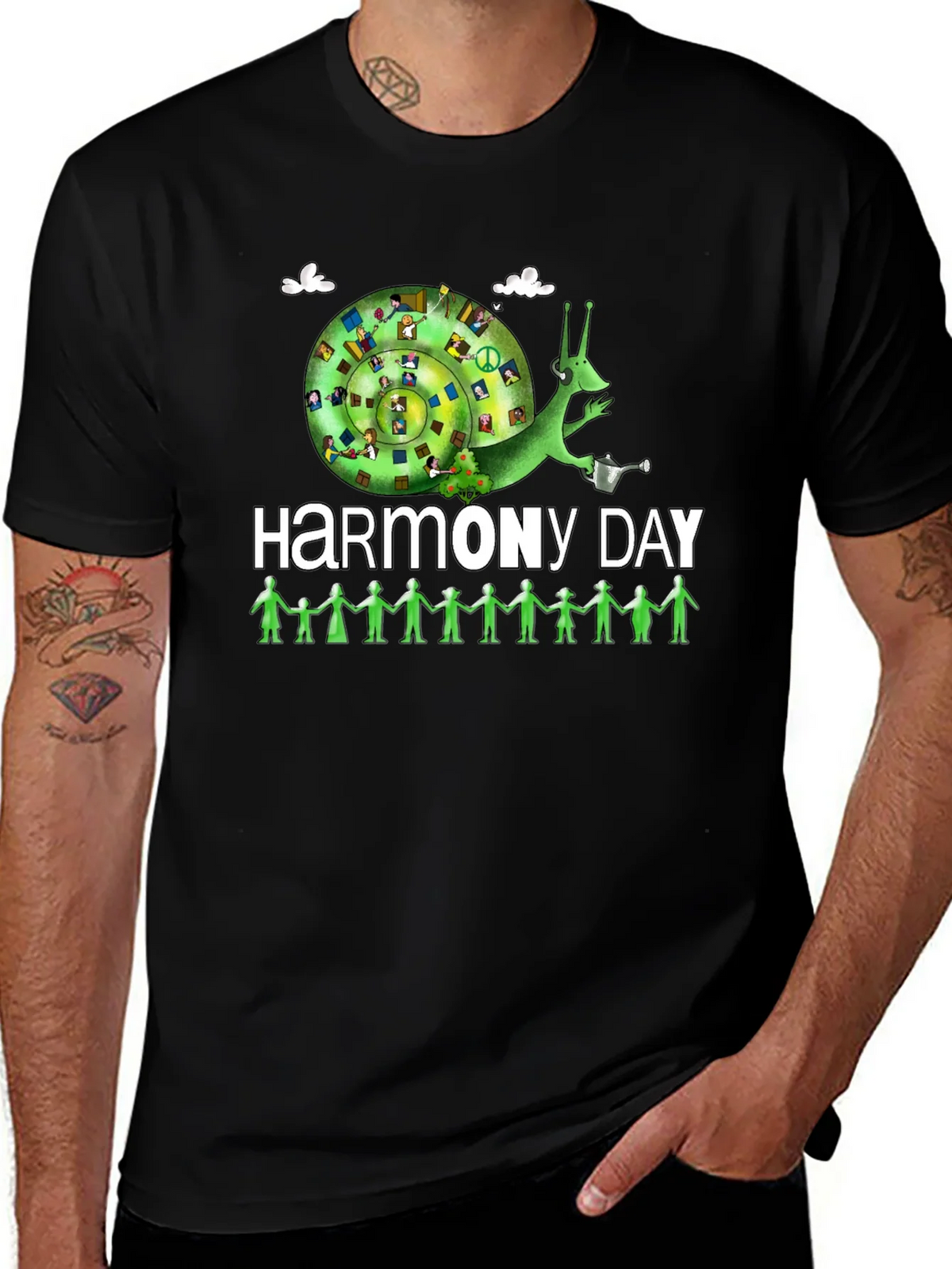 Harmony Day T-Shirt: Peace Love and Unity Design product image 1