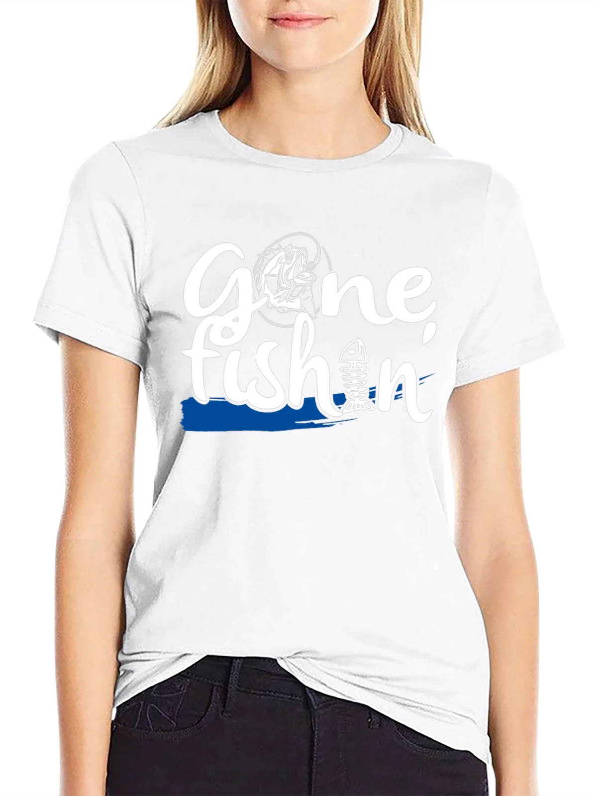 Gone Fishin Black Graphic T-Shirt product image 8