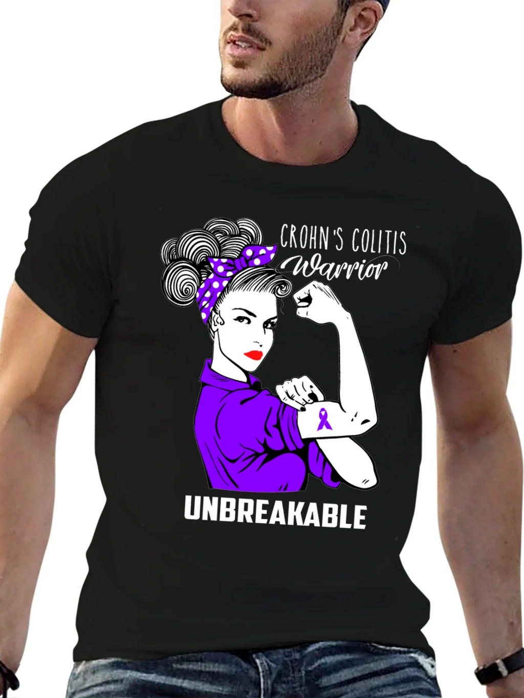 Crohns Colitis Warrior Unbreakable T-Shirt product image 6