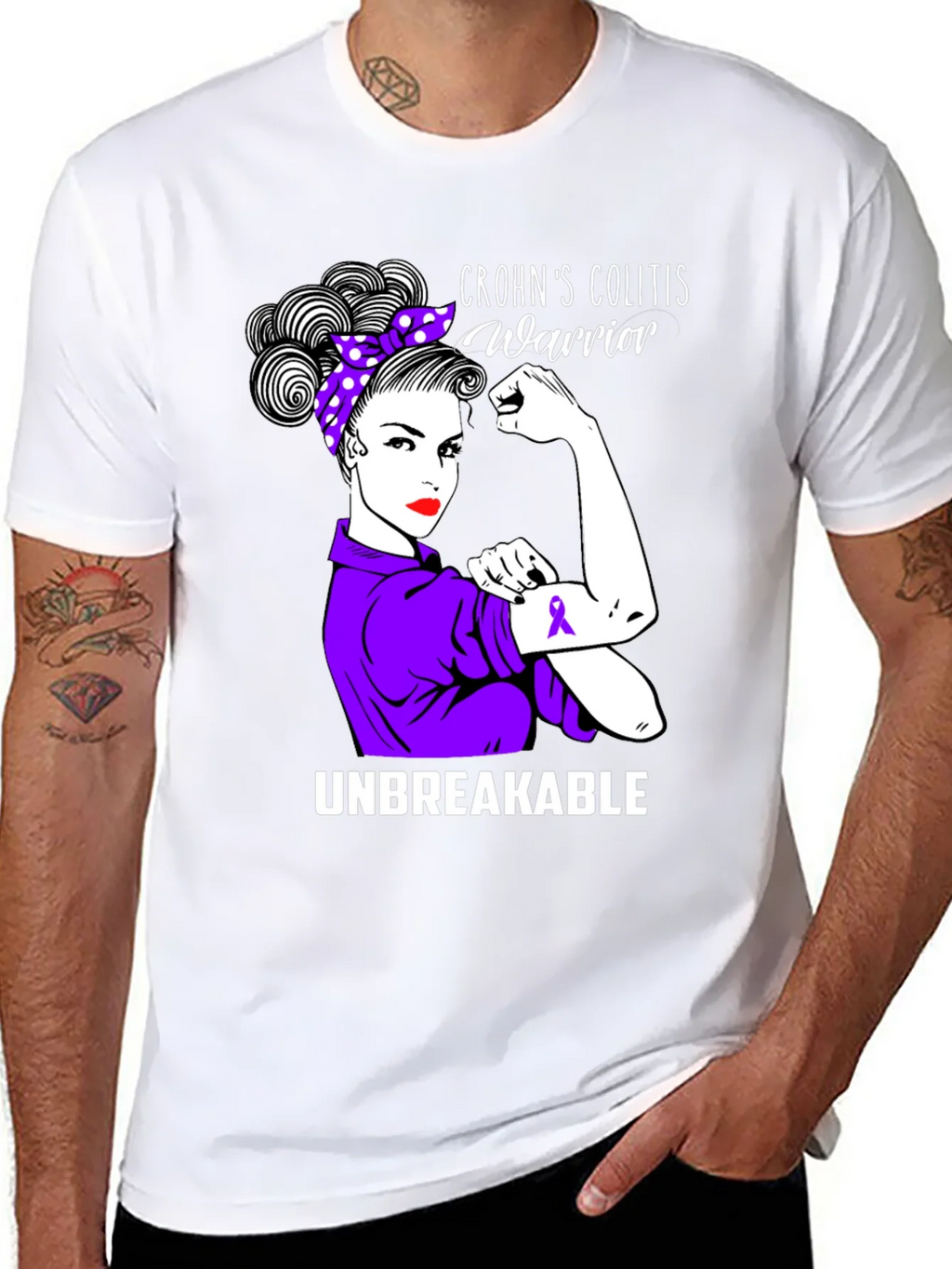 Crohns Colitis Warrior Unbreakable T-Shirt product image 7