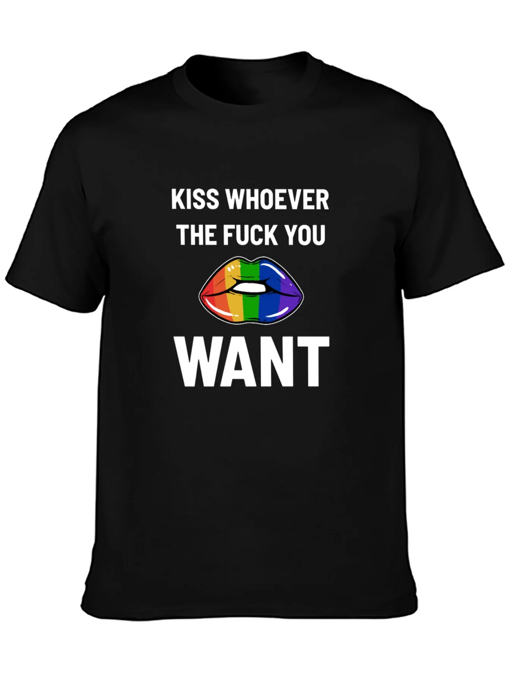 Kiss Whoever You Want Rainbow Lips Graphic Tee product image 3