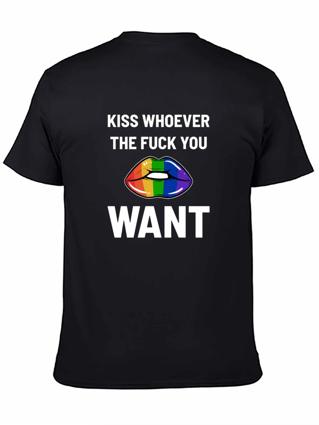 Kiss Whoever You Want Rainbow Lips Graphic Tee product image 4