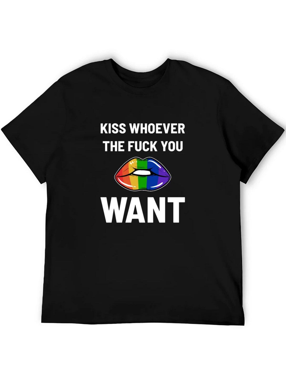 Kiss Whoever You Want Rainbow Lips Graphic Tee product image 5
