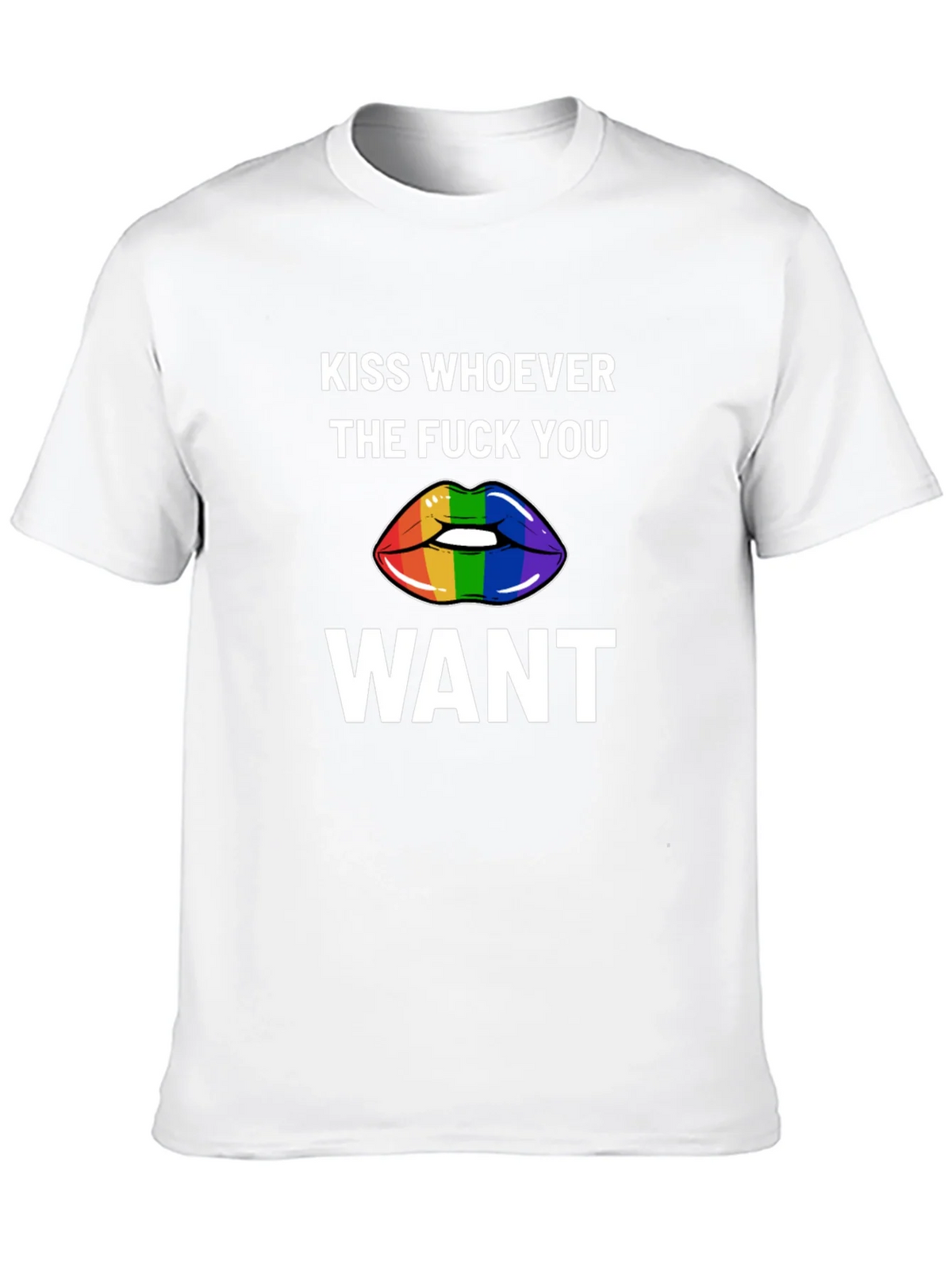 Kiss Whoever You Want Rainbow Lips Graphic Tee product image 9
