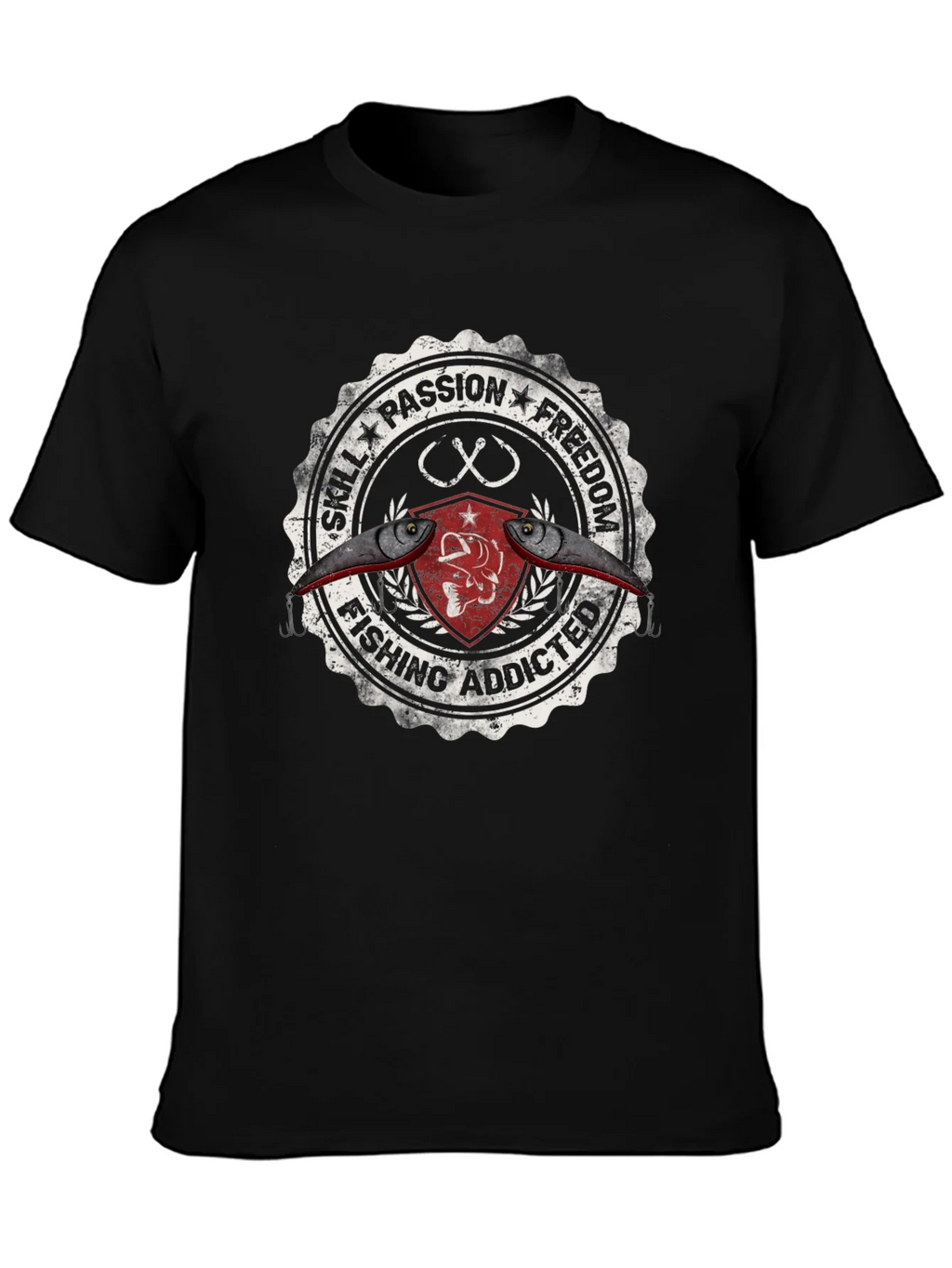 Fishing Addicted Graphic Tee - Skill Passion Freedom product image 3