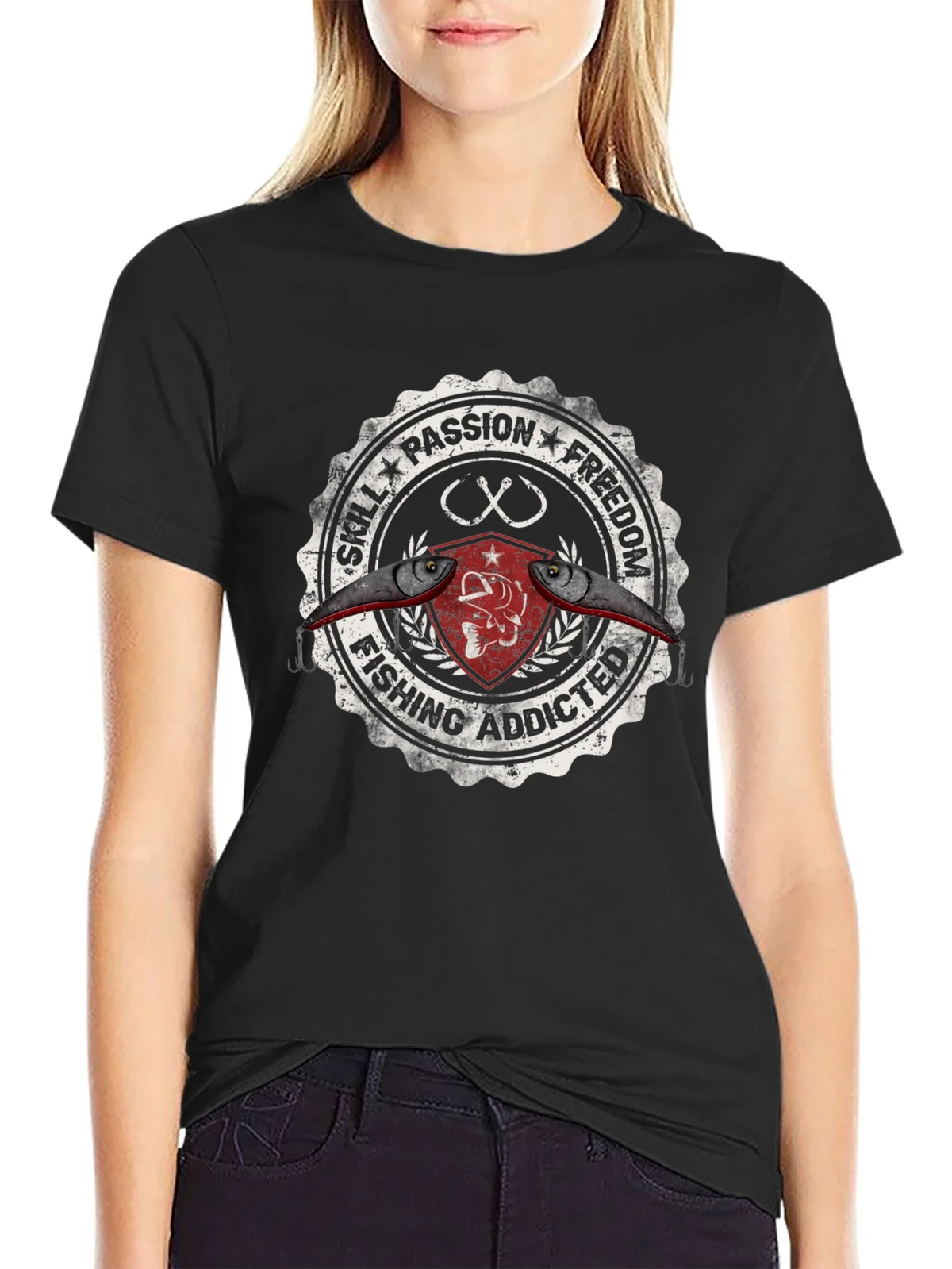 Fishing Addicted Graphic Tee - Skill Passion Freedom product image 2