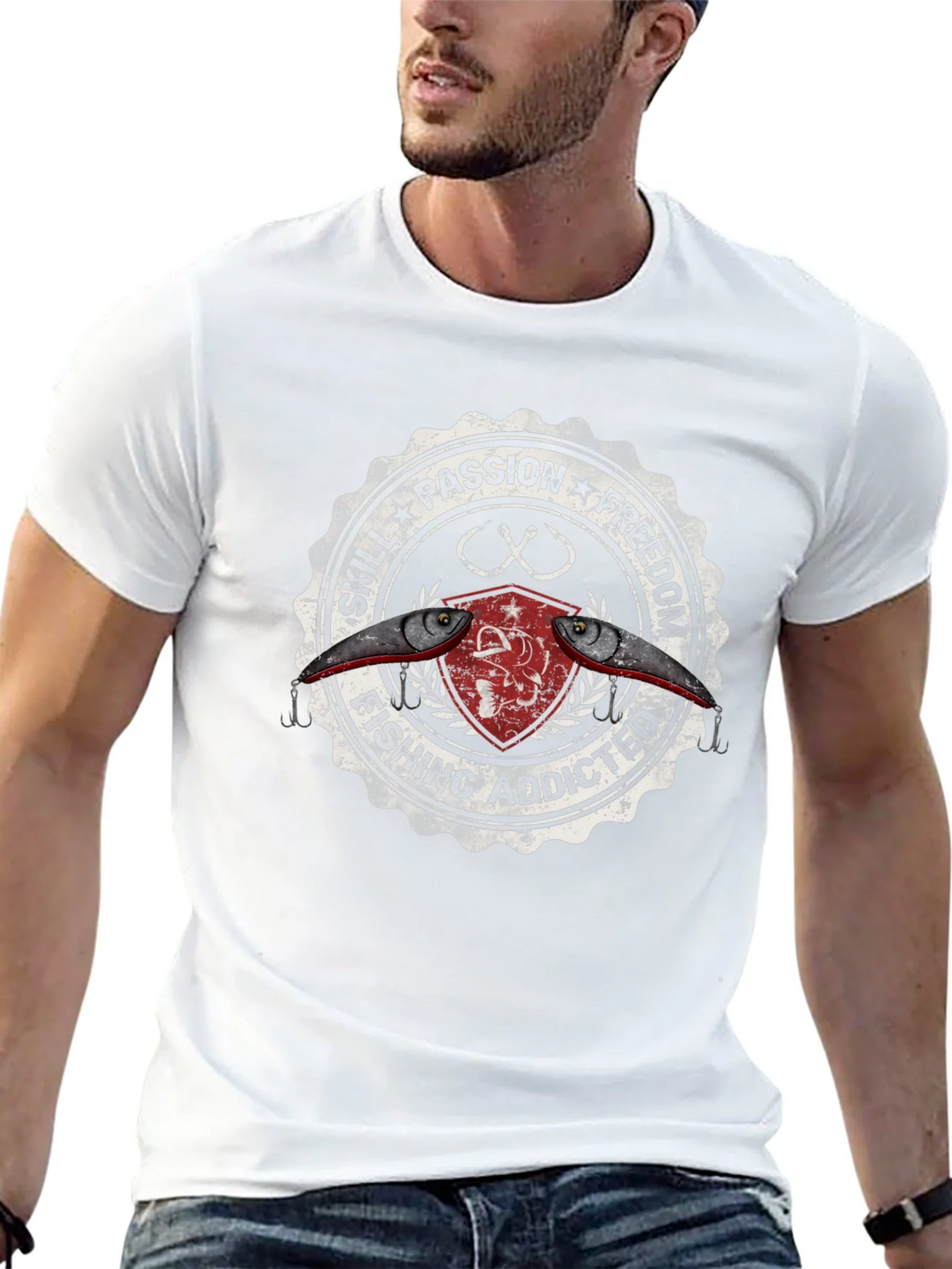 Fishing Addicted Graphic Tee - Skill Passion Freedom product image 12