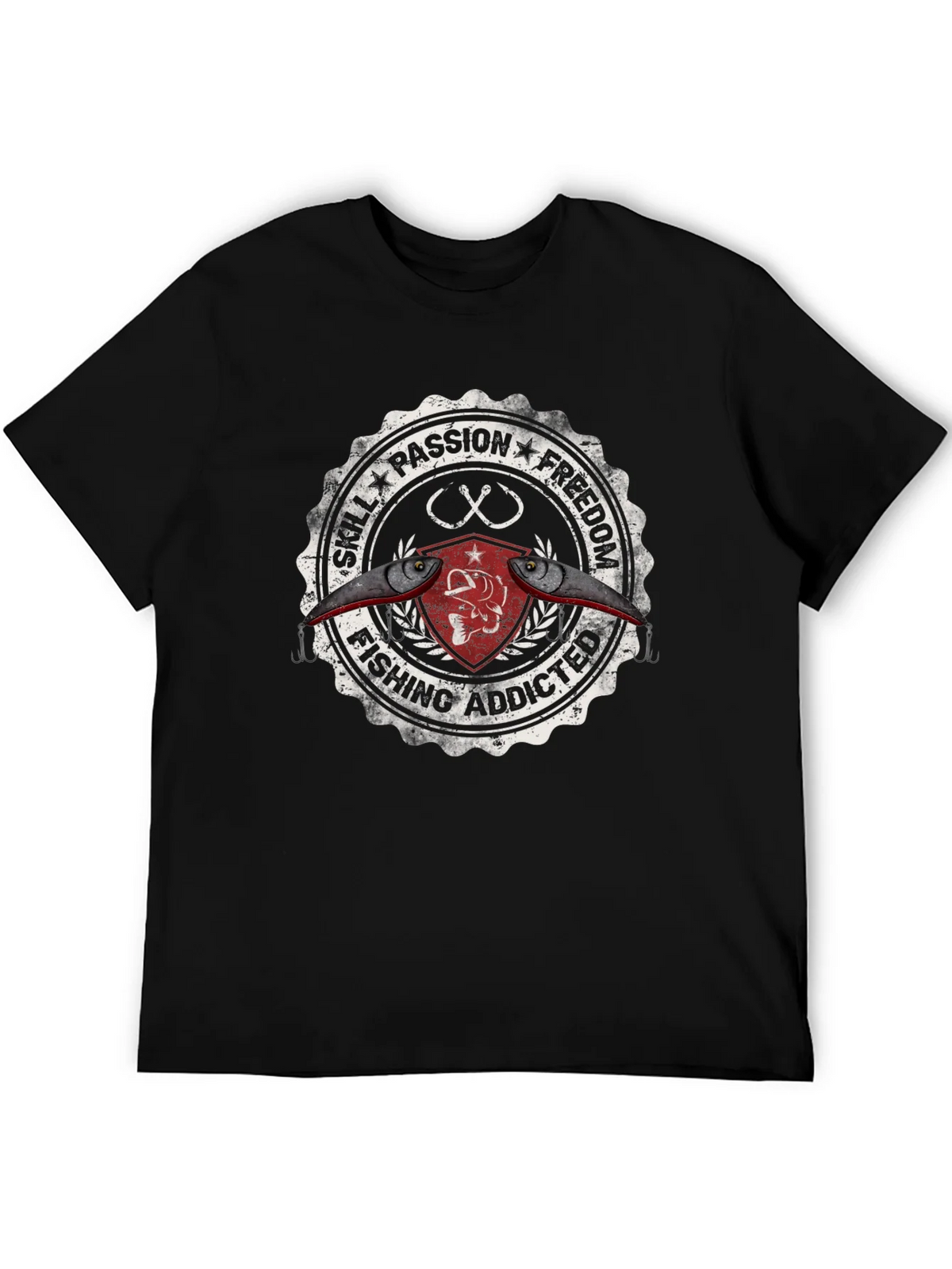 Fishing Addicted Graphic Tee - Skill Passion Freedom product image 5