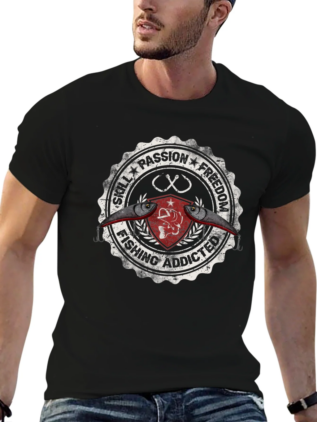 Fishing Addicted Graphic Tee - Skill Passion Freedom product image 6