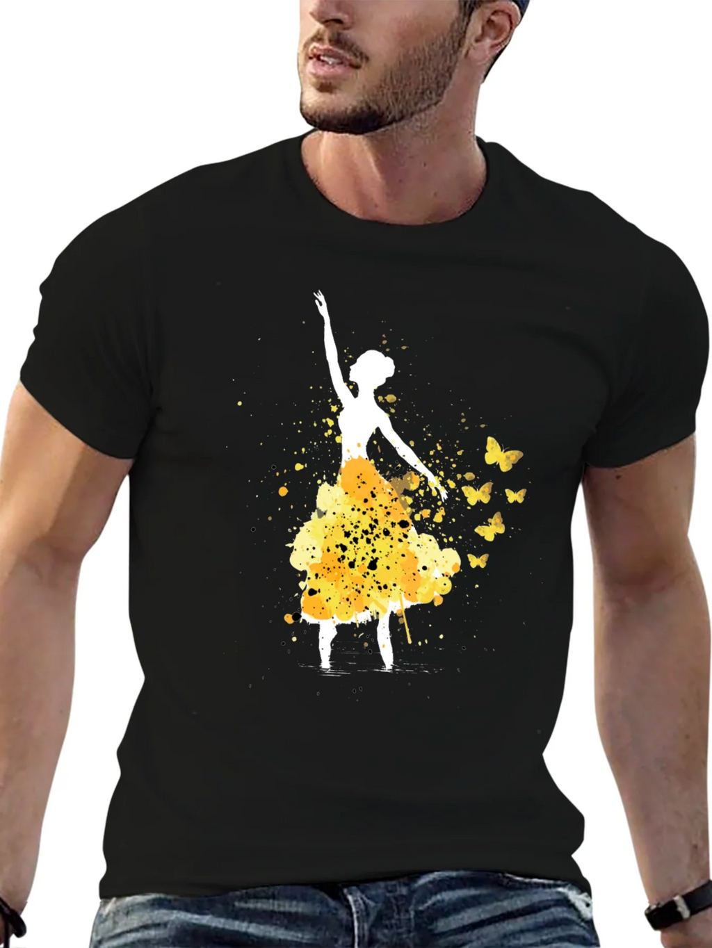 Ballerina & Butterflies Black T-Shirt product image 6