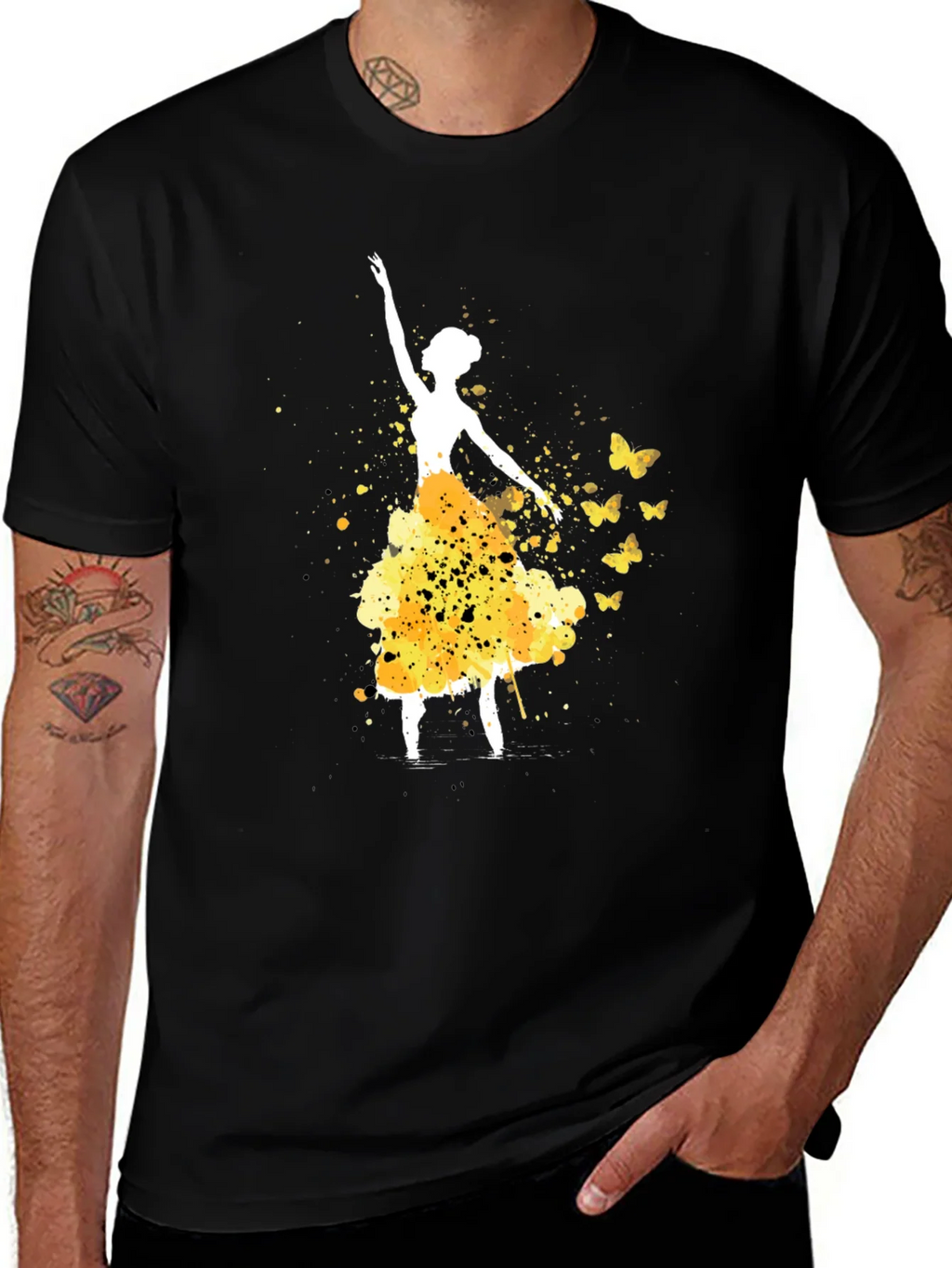 Ballerina & Butterflies Black T-Shirt product image 1