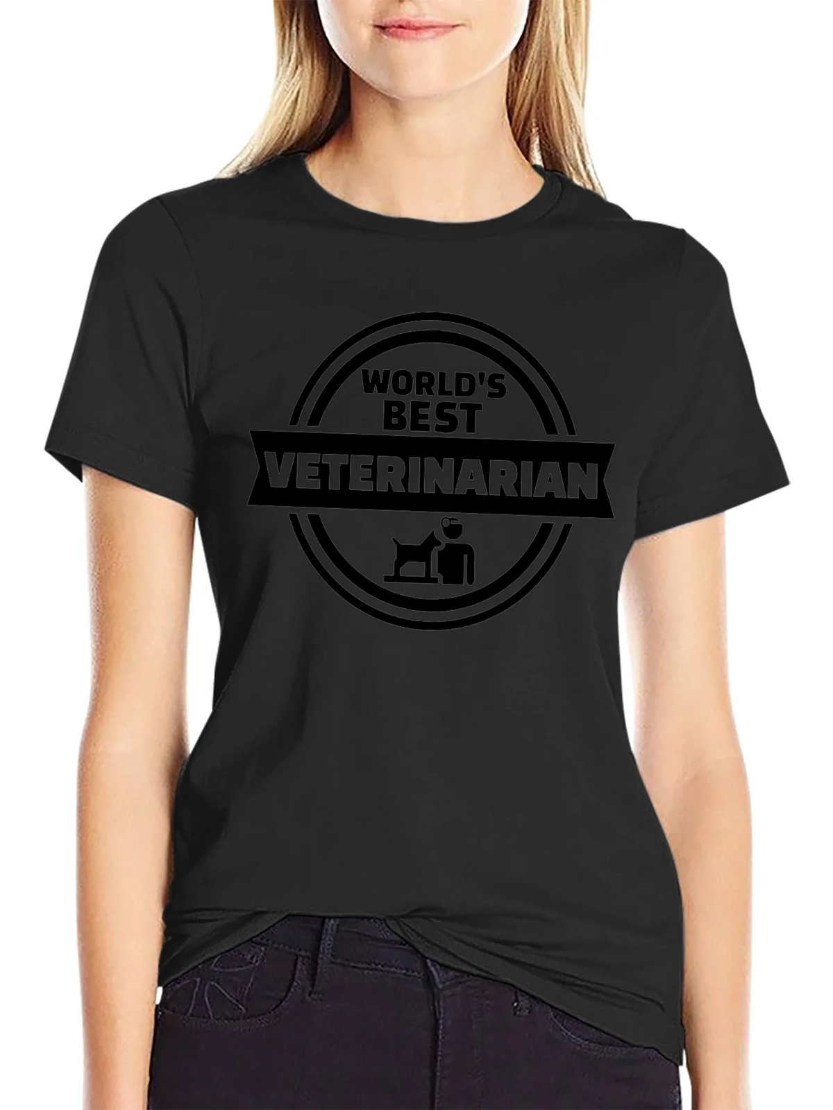 Worlds Best Veterinarian Black T-Shirt product image 2