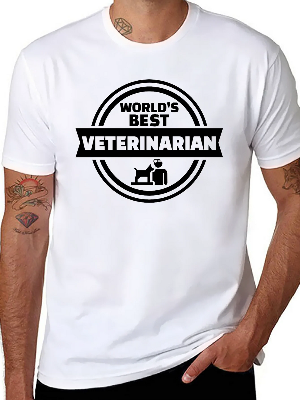 Worlds Best Veterinarian Black T-Shirt product image 7