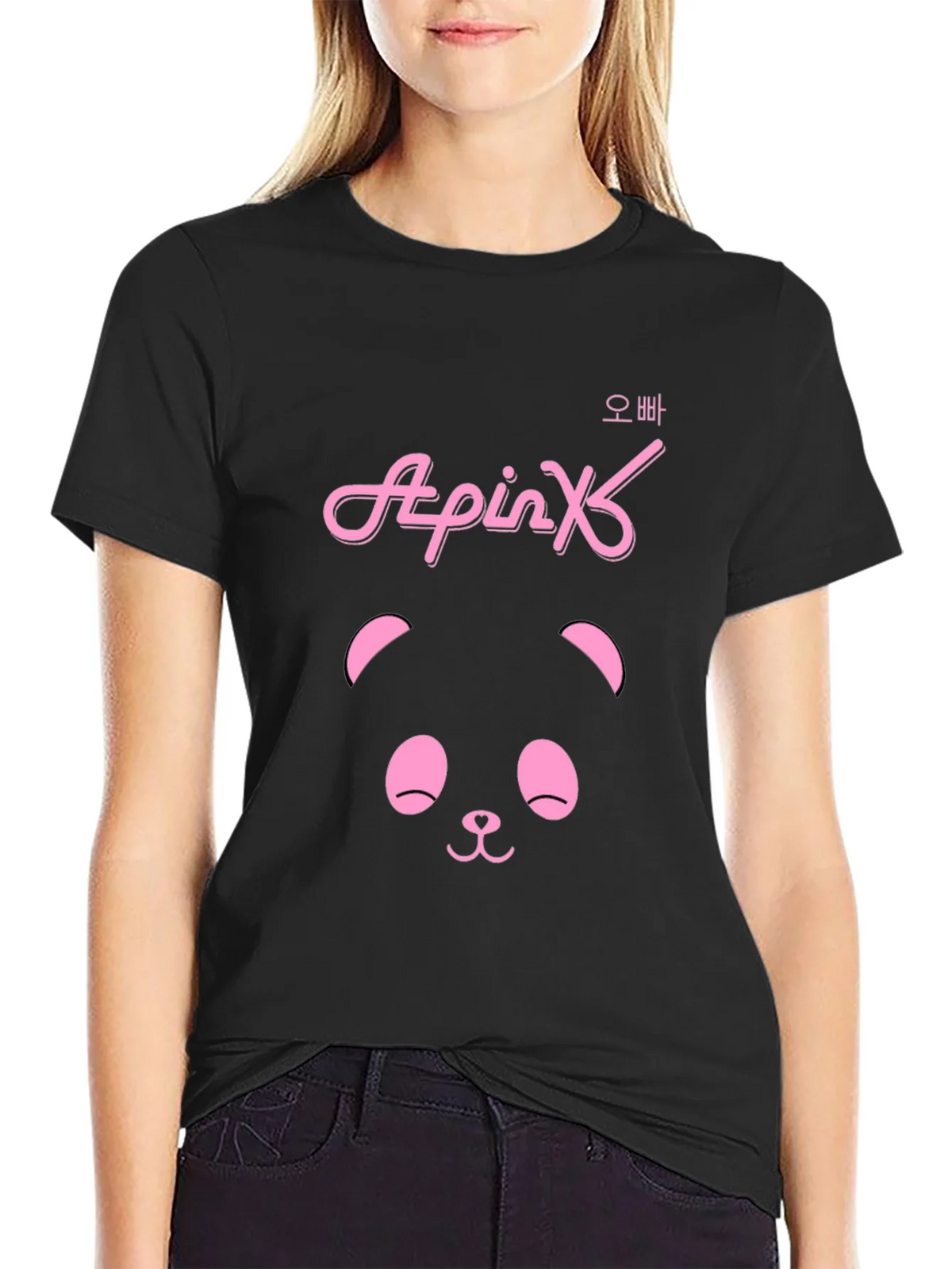 Apink Panda Black T-Shirt product image 2