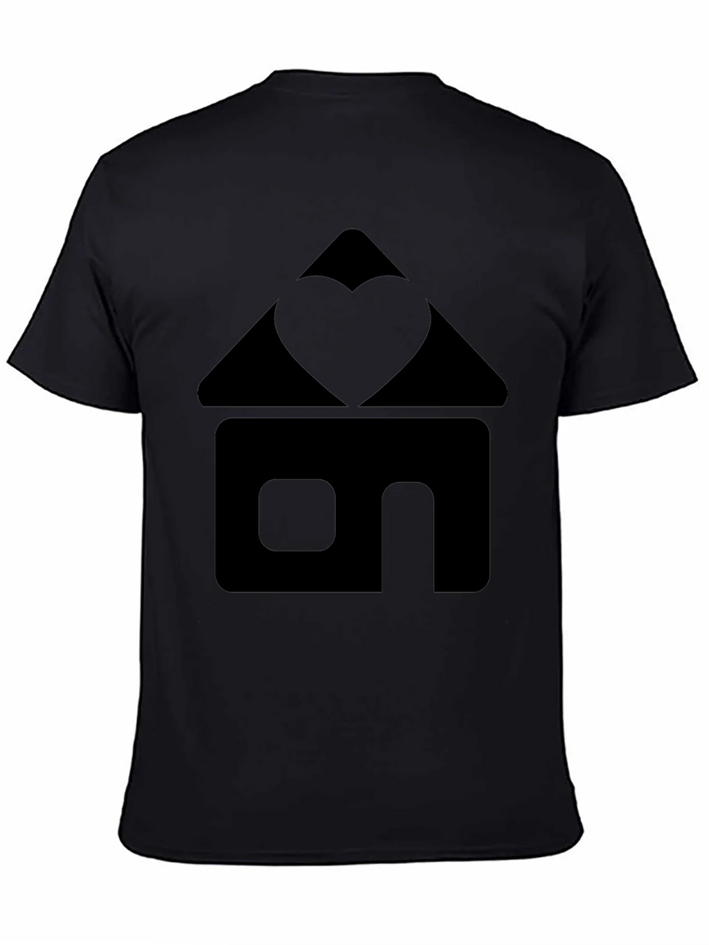 Heart Home Graphic Tee - Black Cotton T-Shirt product image 4