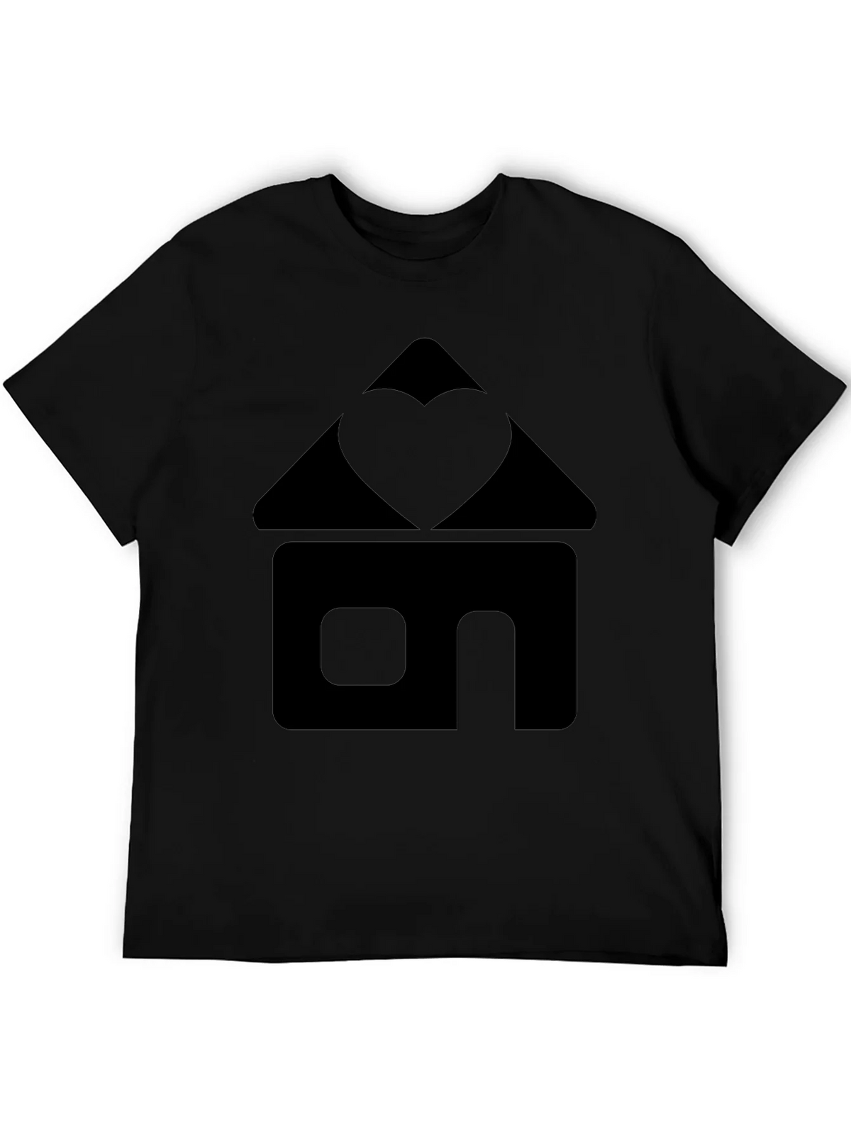 Heart Home Graphic Tee - Black Cotton T-Shirt product image 5