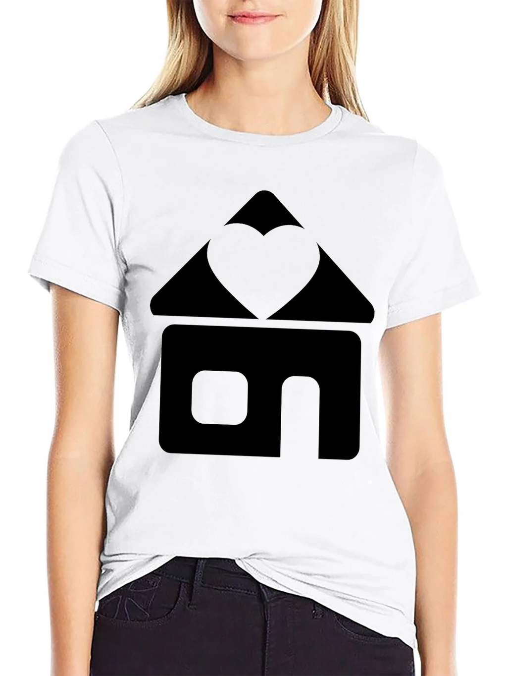 Heart Home Graphic Tee - Black Cotton T-Shirt product image 8