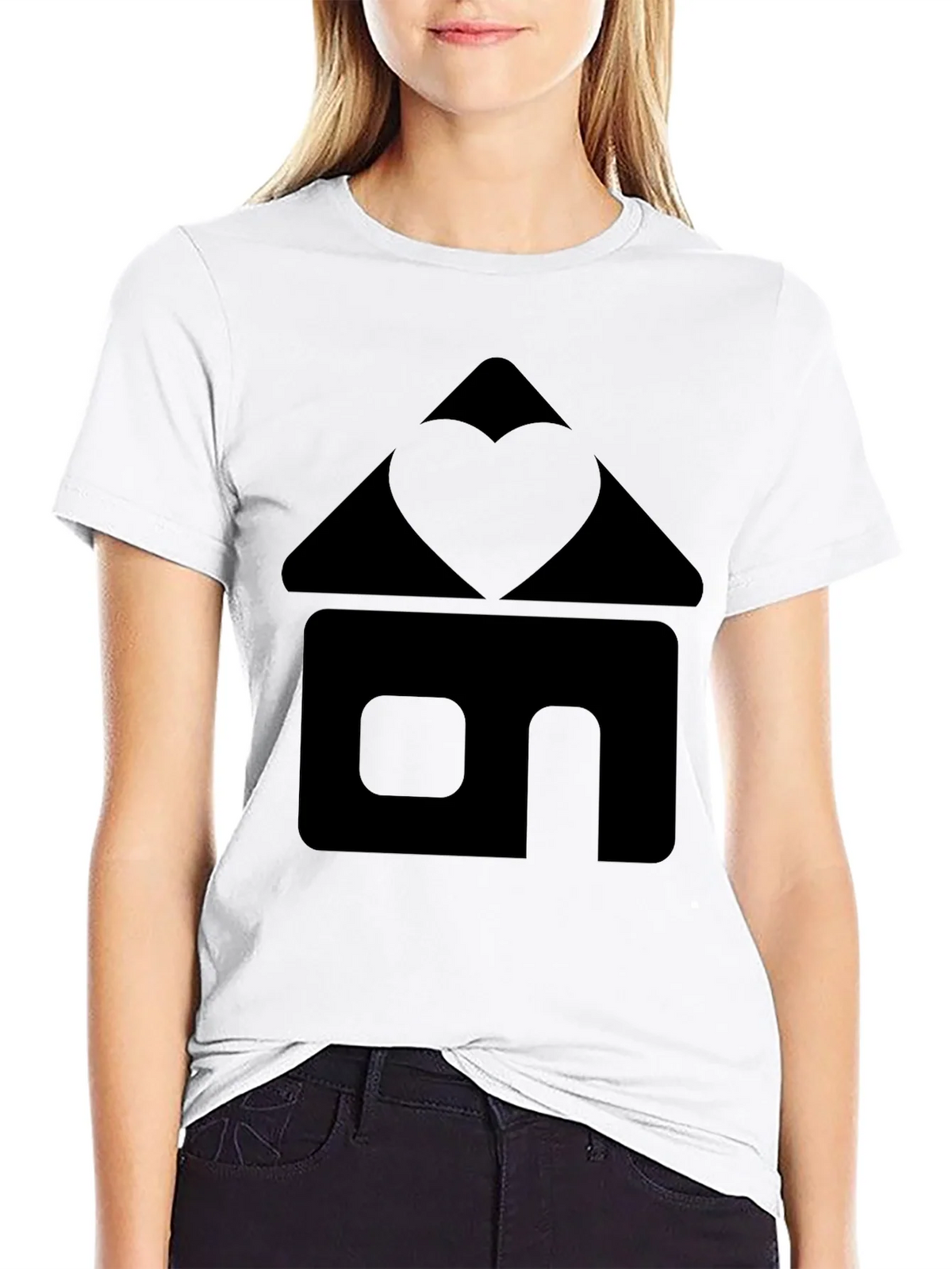 Heart Home Graphic Tee - Black Cotton T-Shirt product image 8