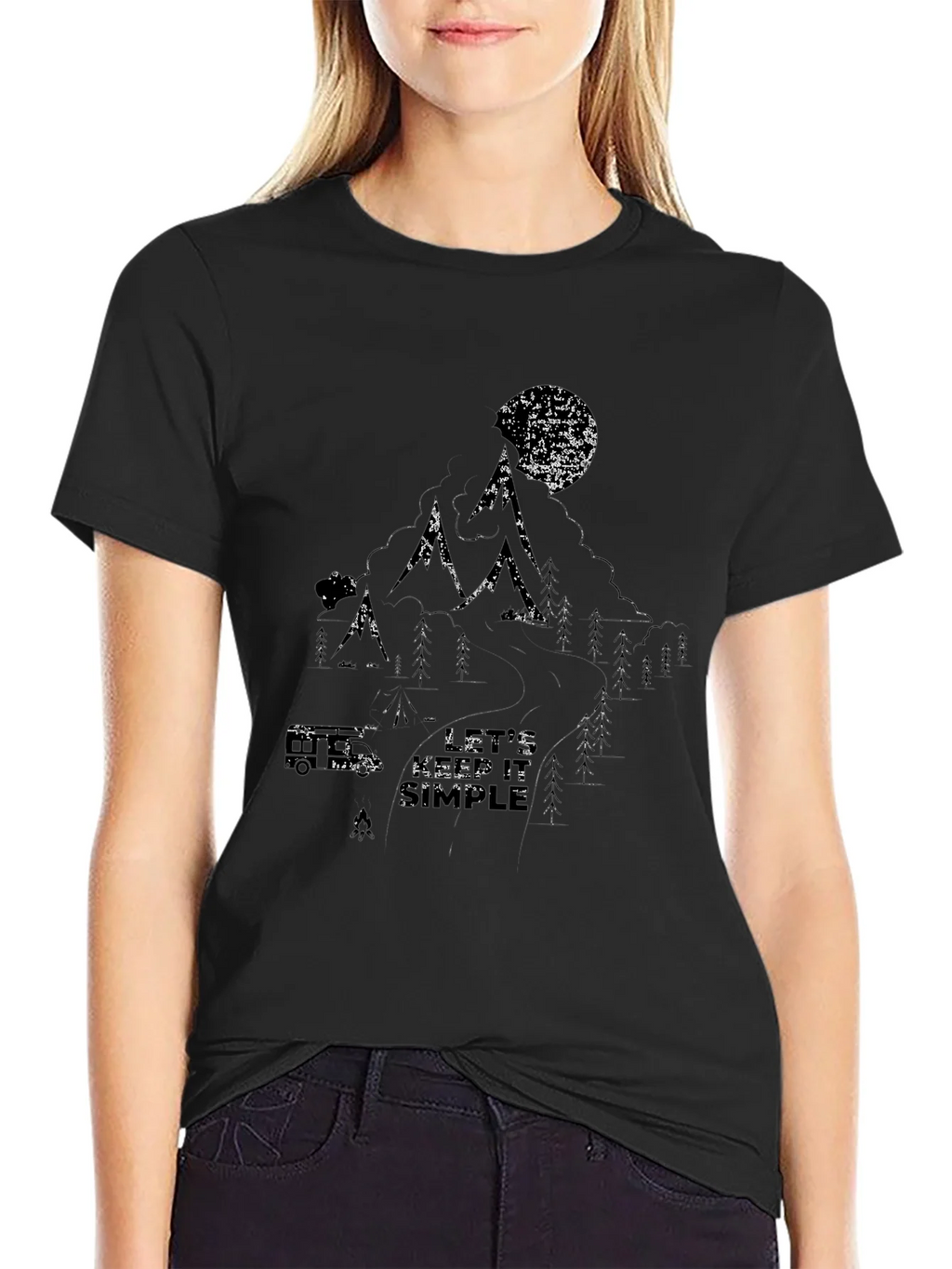 Nature Graphic Black T-Shirt - Lets Keep it Simple product image 2