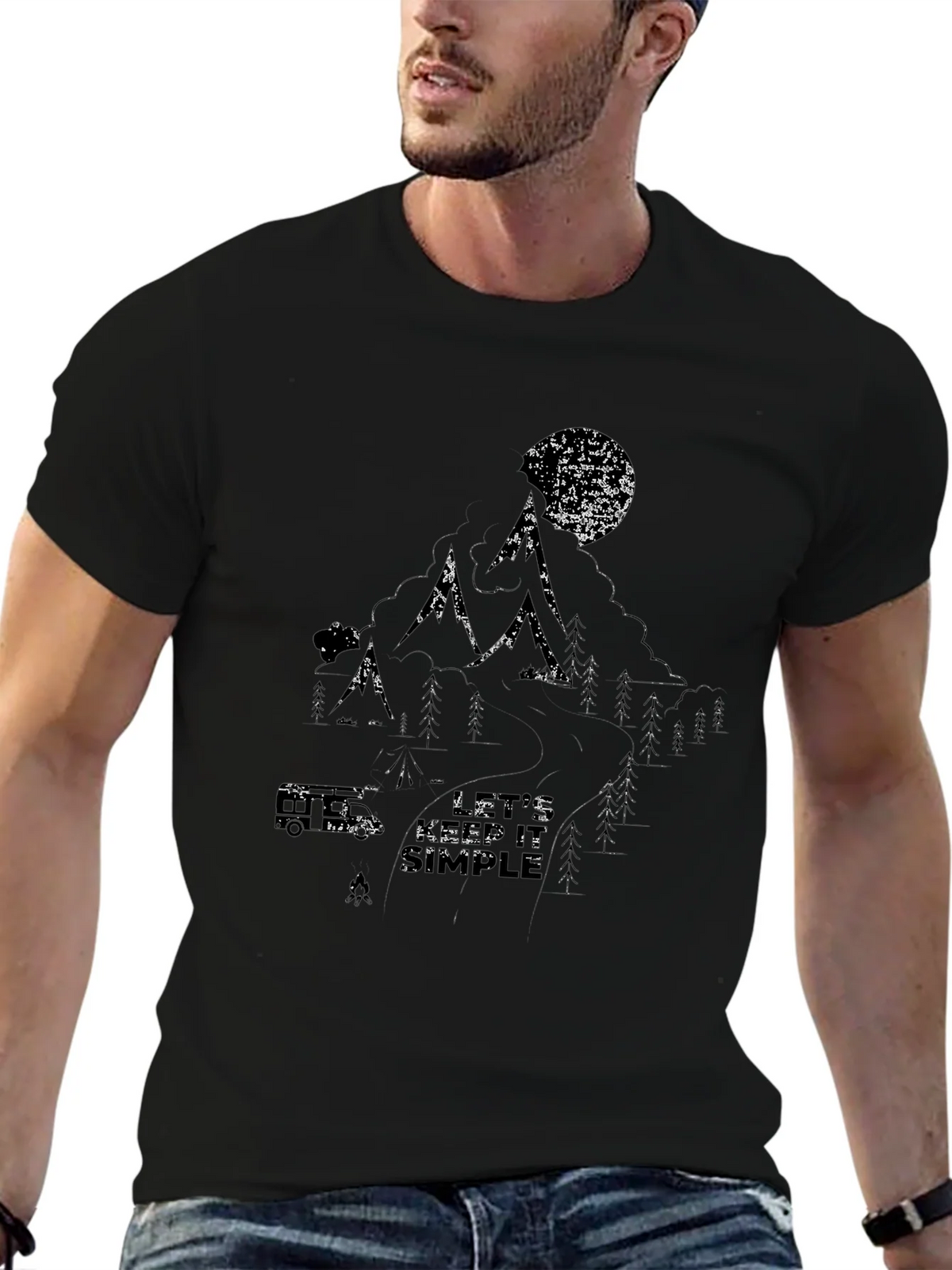 Nature Graphic Black T-Shirt - Lets Keep it Simple product image 6