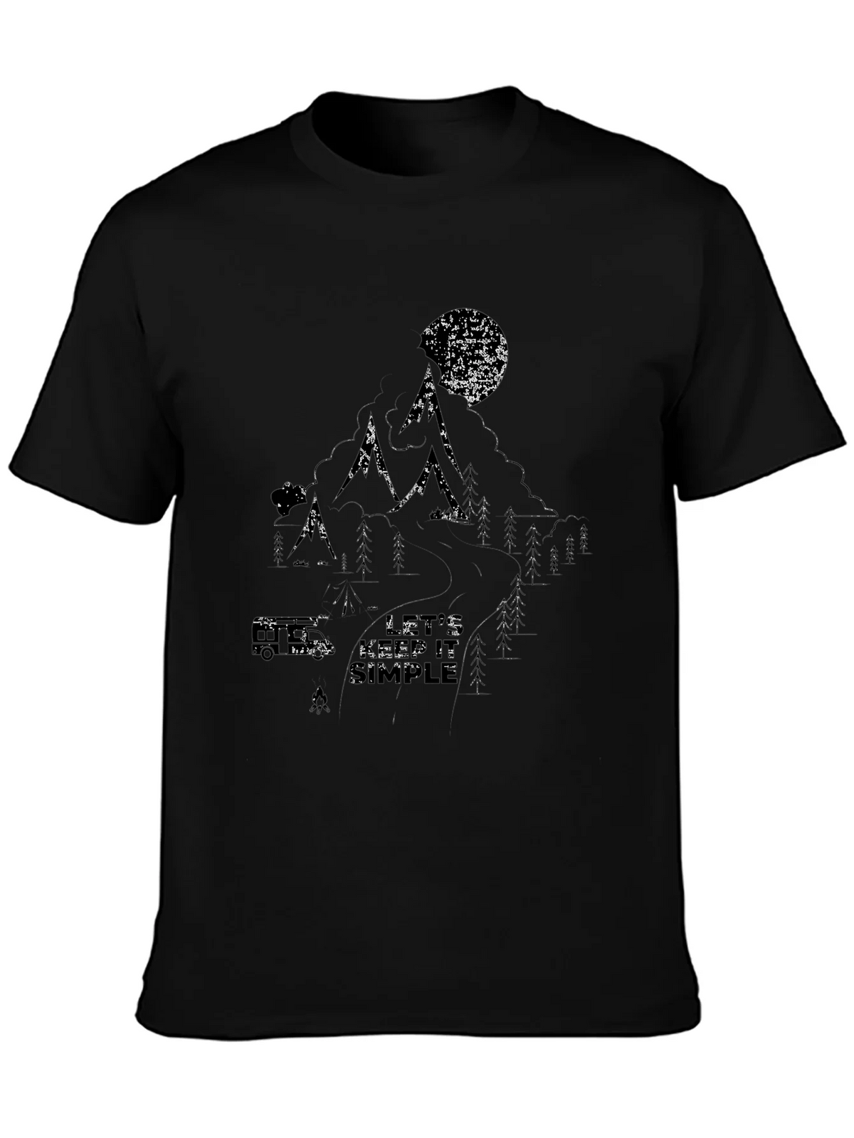 Nature Graphic Black T-Shirt - Lets Keep it Simple product image 3