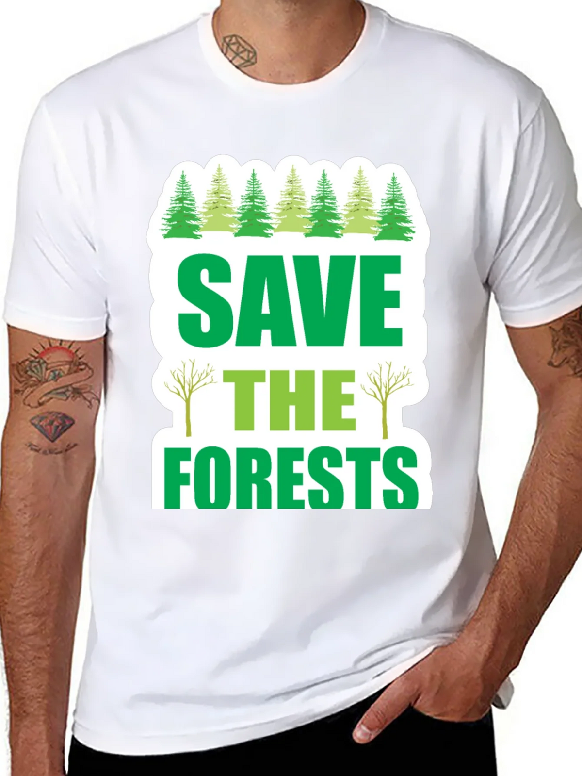 Save the Forests Graphic T-Shirt - Environmental Tee product image 7