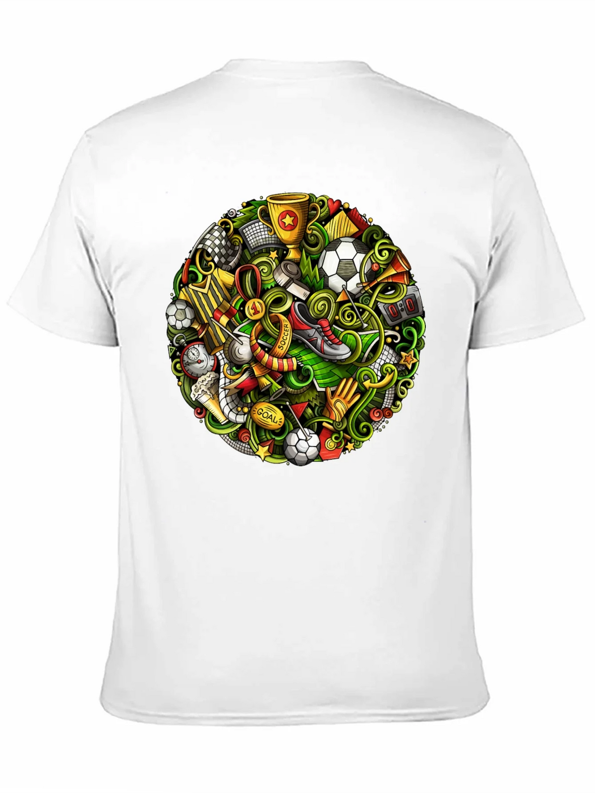 Soccer Doodle Graphic Tee - Black Cotton T-Shirt product image 3