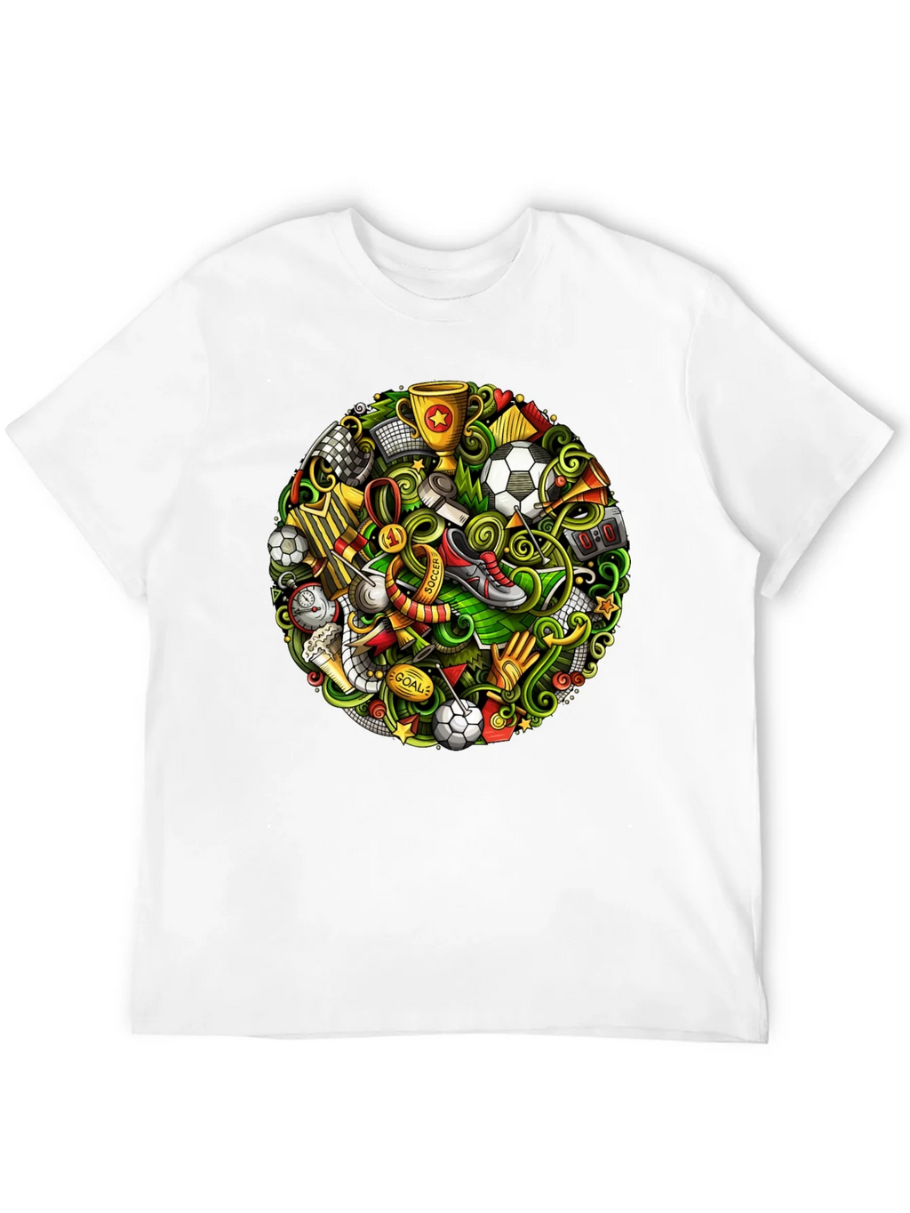 Soccer Doodle Graphic Tee - Black Cotton T-Shirt product image 4