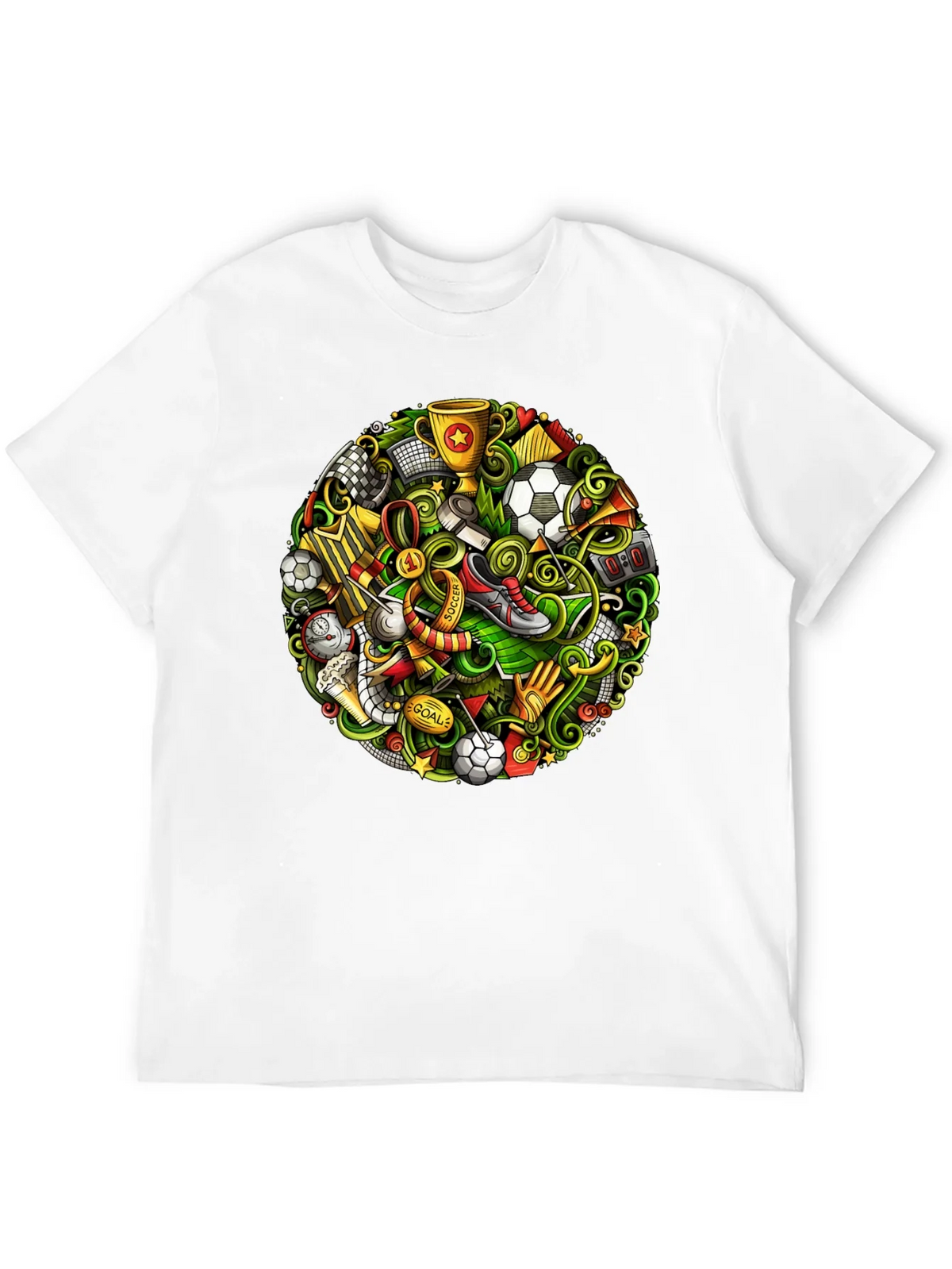 Soccer Doodle Graphic Tee - Black Cotton T-Shirt product image 4