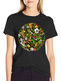 Soccer Doodle Graphic Tee - Black Cotton T-Shirt product image 1