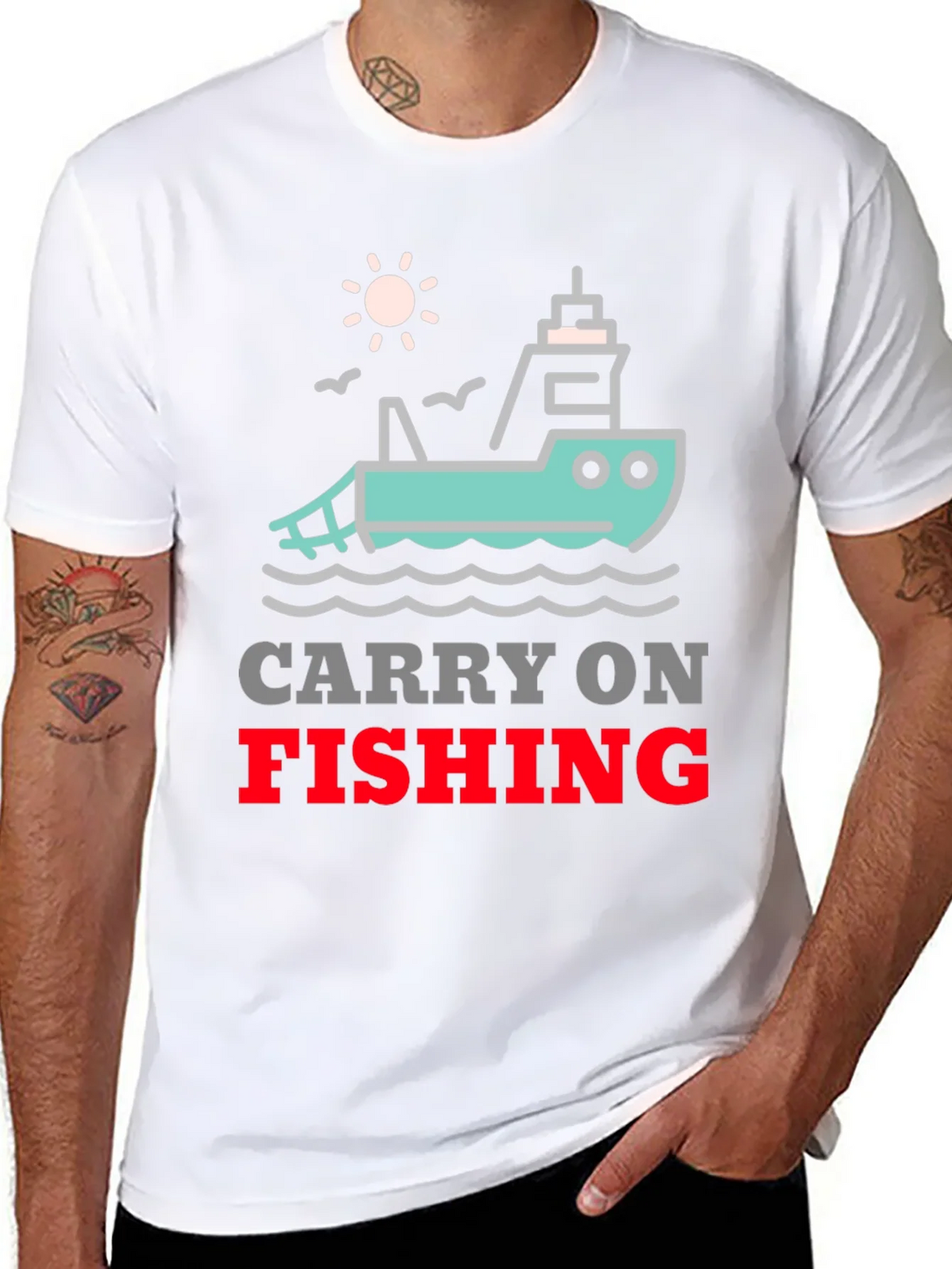 Carry On Fishing Graphic T-Shirt product image 7