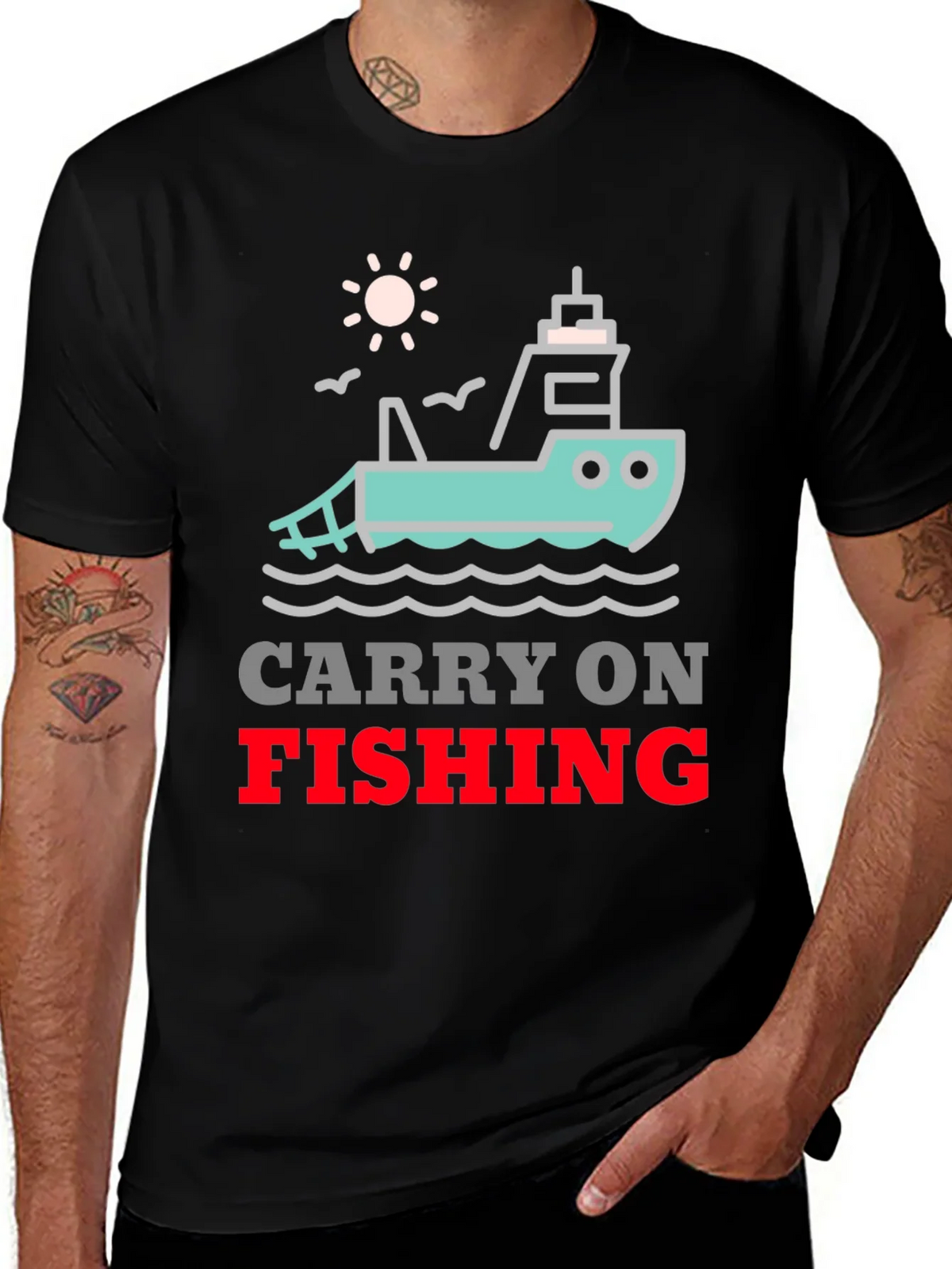 Carry On Fishing Graphic T-Shirt product image 1