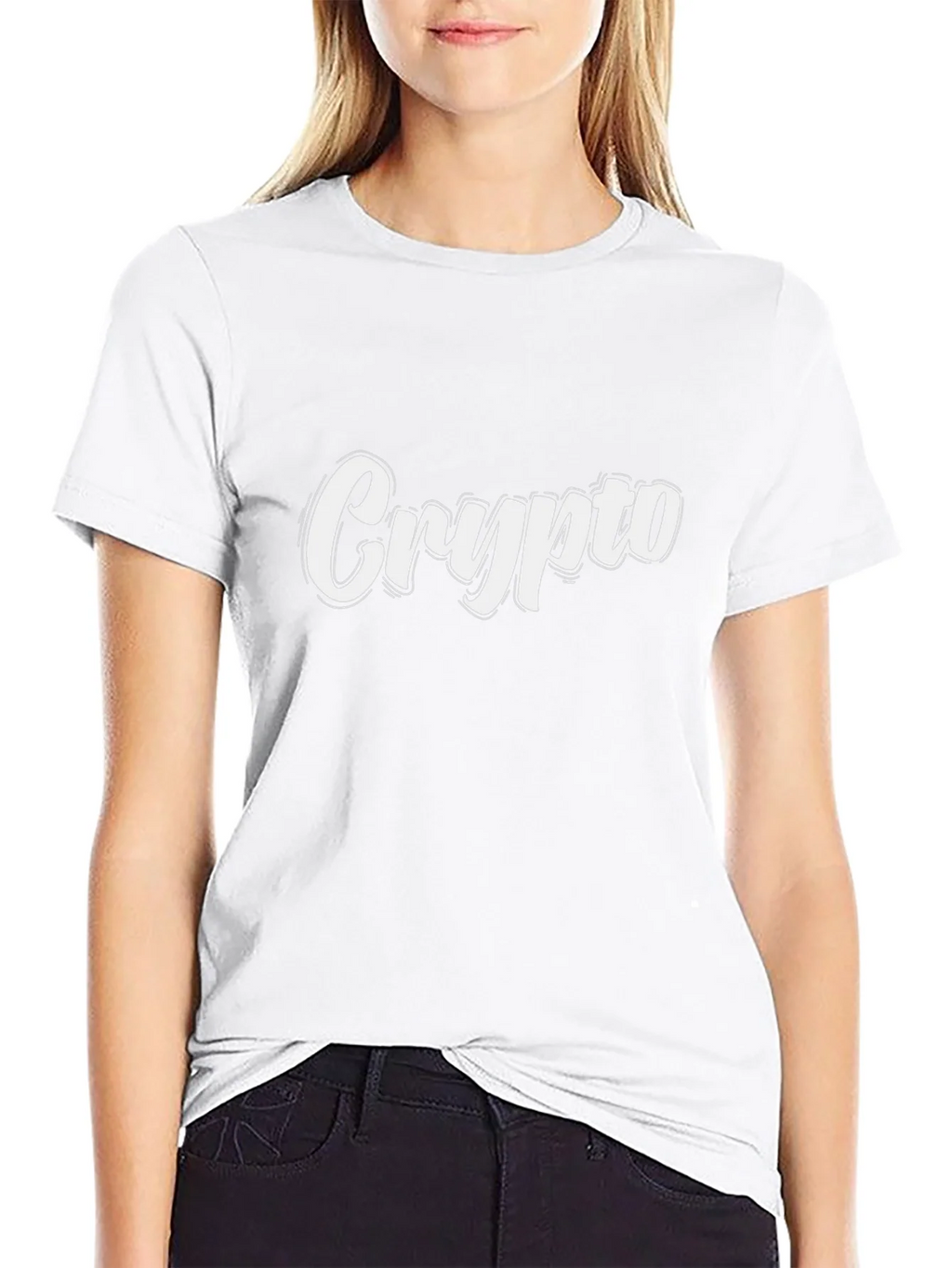 Crypto White Graphic Black T-Shirt product image 8