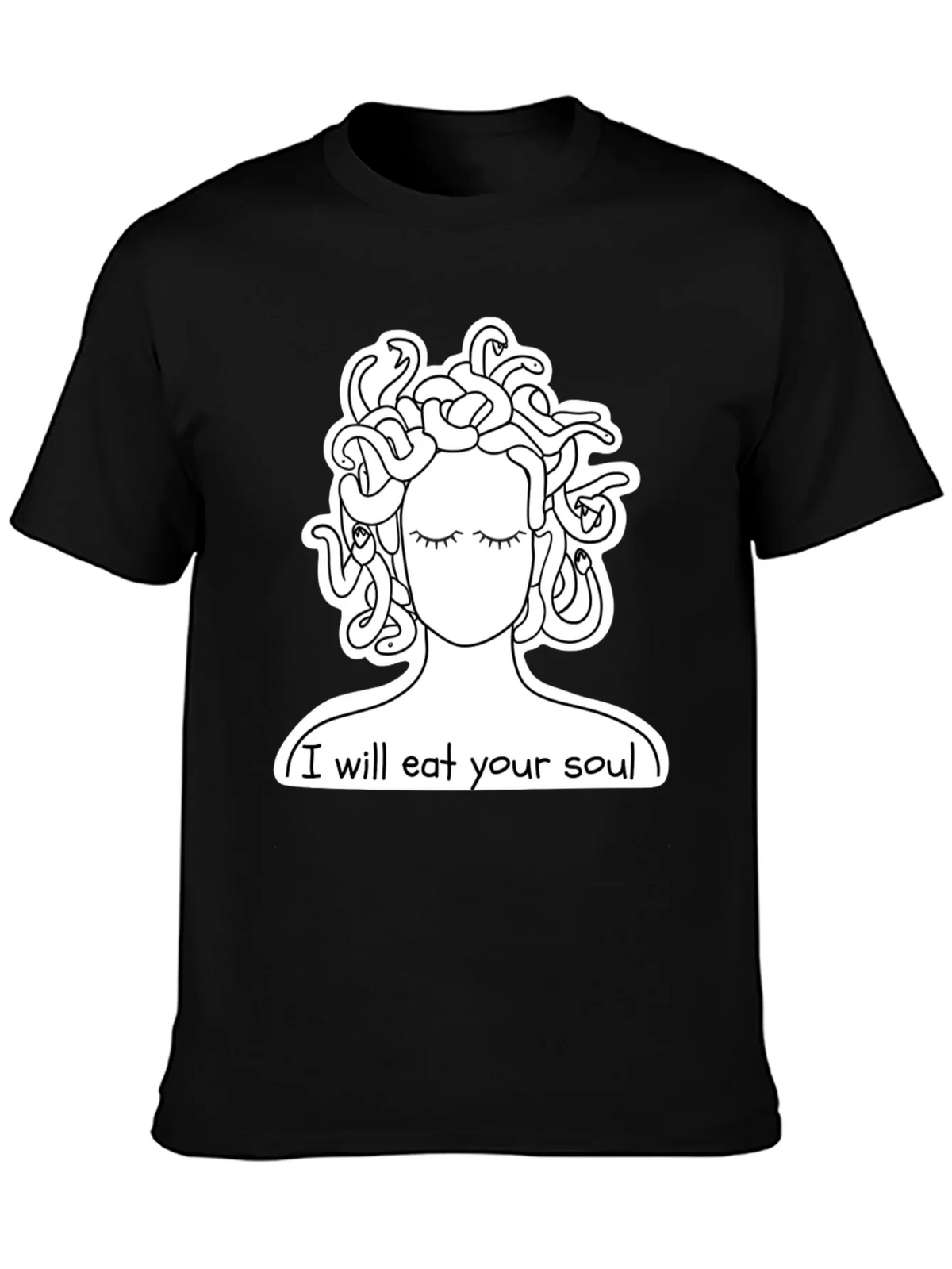 Medusa Graphic Tee: I Will Eat Your Soul Black T-Shirt product image 3