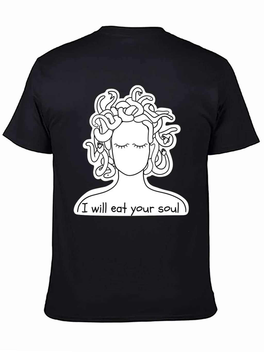 Medusa Graphic Tee: I Will Eat Your Soul Black T-Shirt product image 4