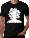 Medusa Graphic Tee: I Will Eat Your Soul Black T-Shirt product image 1