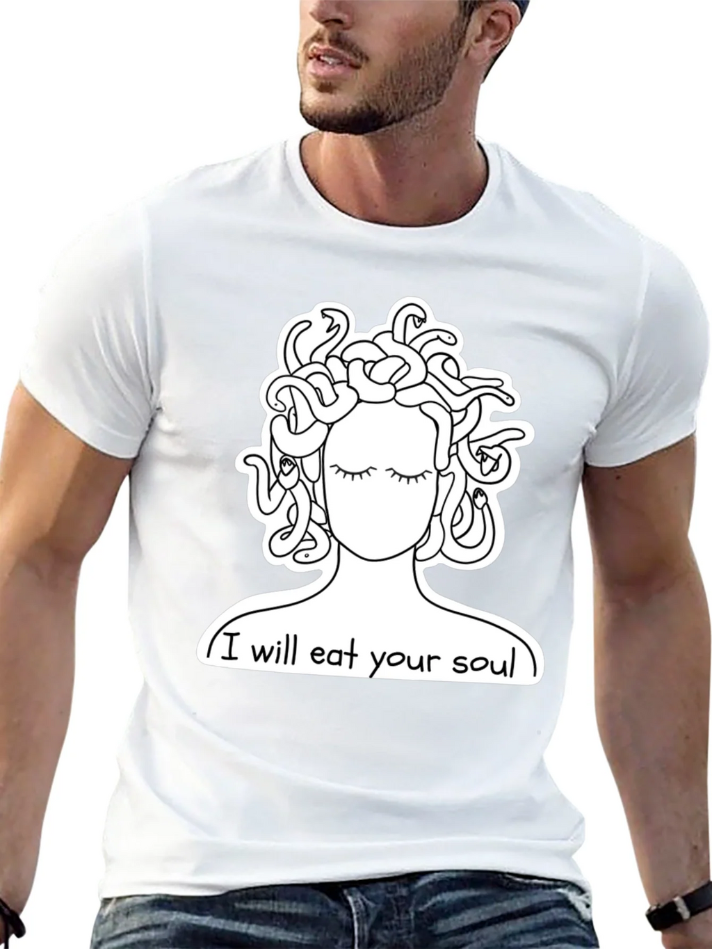 Medusa Graphic Tee: I Will Eat Your Soul Black T-Shirt product image 12