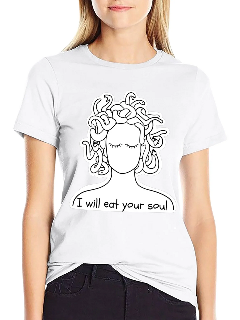 Medusa Graphic Tee: I Will Eat Your Soul Black T-Shirt product image 8