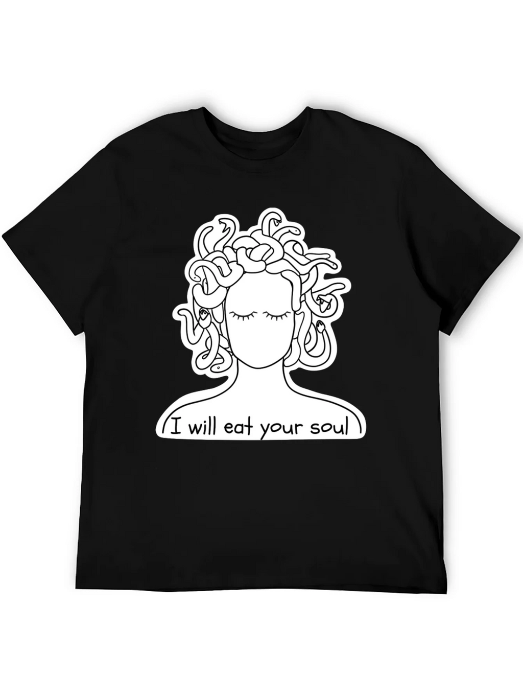 Medusa Graphic Tee: I Will Eat Your Soul Black T-Shirt product image 5
