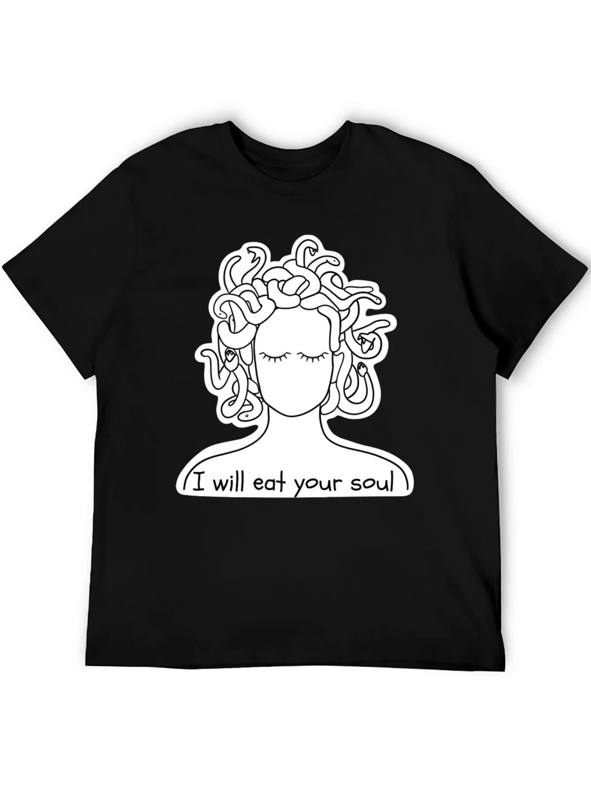 Medusa Graphic Tee: I Will Eat Your Soul Black T-Shirt product image 5