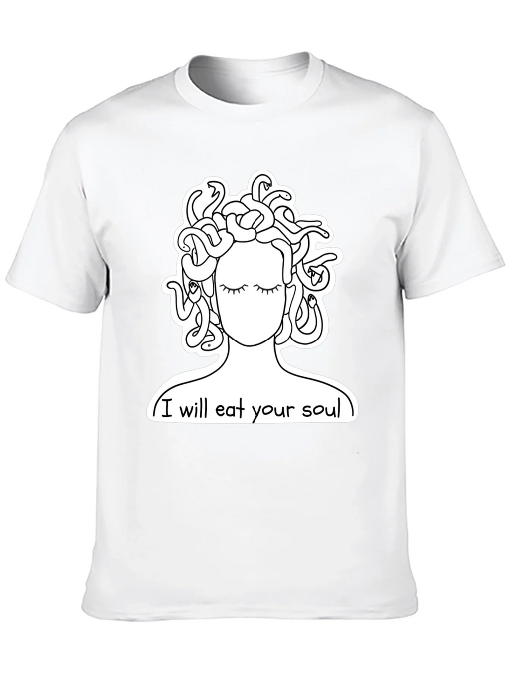 Medusa Graphic Tee: I Will Eat Your Soul Black T-Shirt product image 9