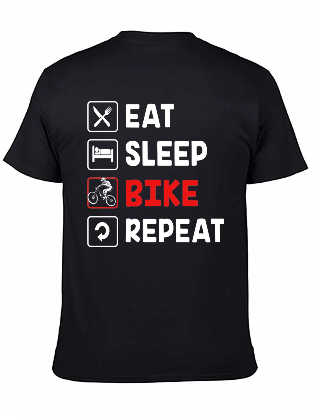 Eat Sleep Bike Repeat Black T-Shirt product image 4