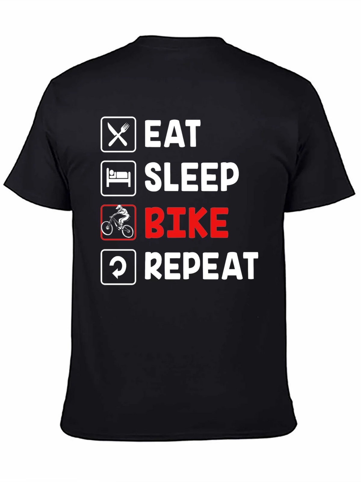 Eat Sleep Bike Repeat Black T-Shirt product image 4